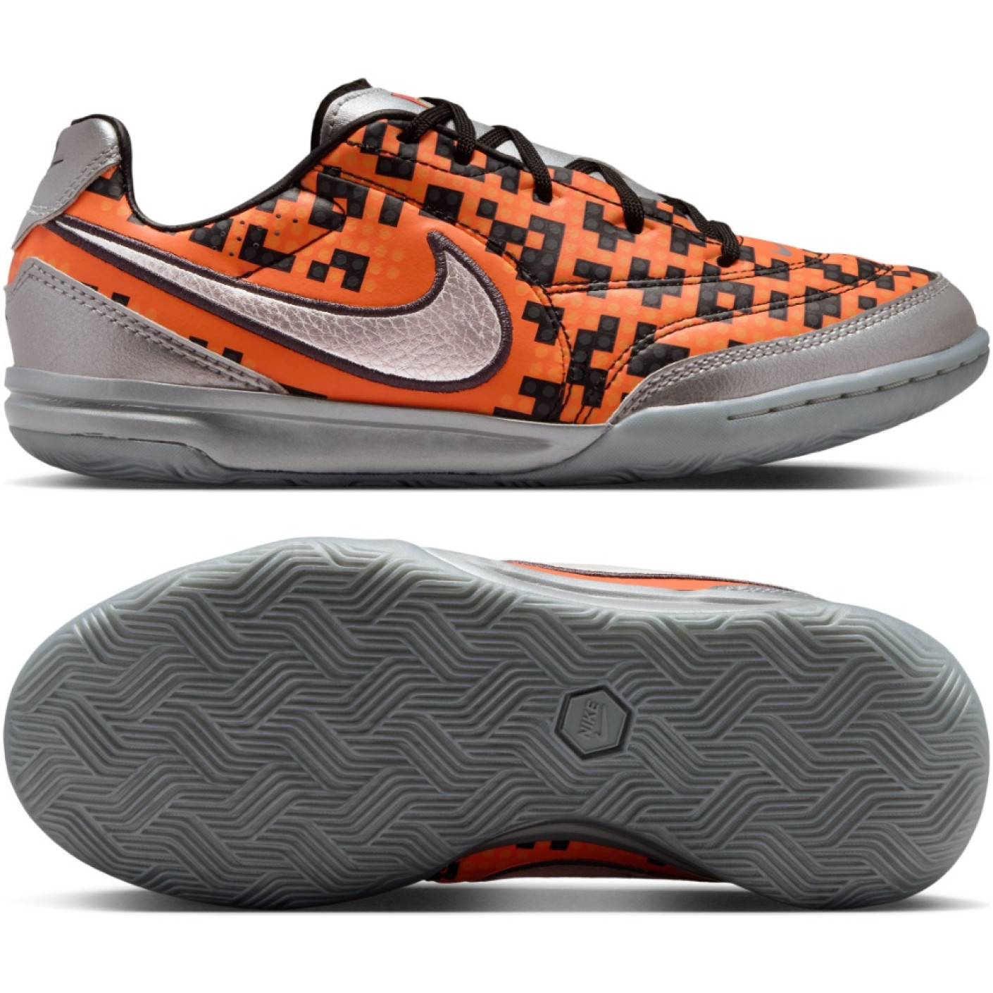 Nike Streetgato x LEGO® Chaussures de Foot Street Enfants Orange Noir Argenté