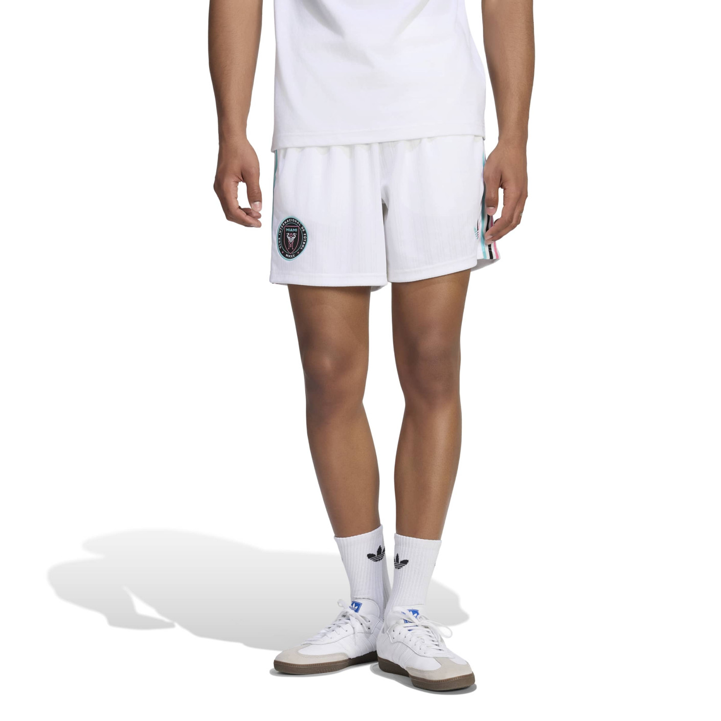 Pantalon d'entraînement adidas Inter Miami CF Originals blanc, noir, bleu clair, rose