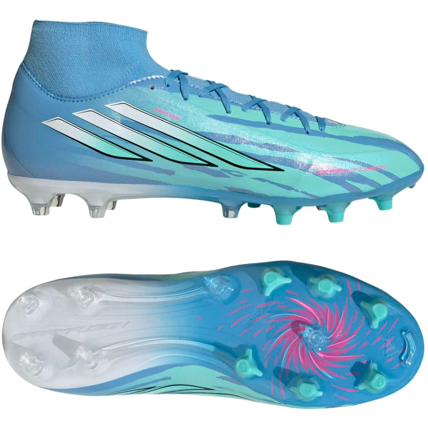 adidas F50 Sparkfusion Trinity League Gras / Kunstgras Voetbalschoenen (MG) Dames Blauw Felblauw Felroze