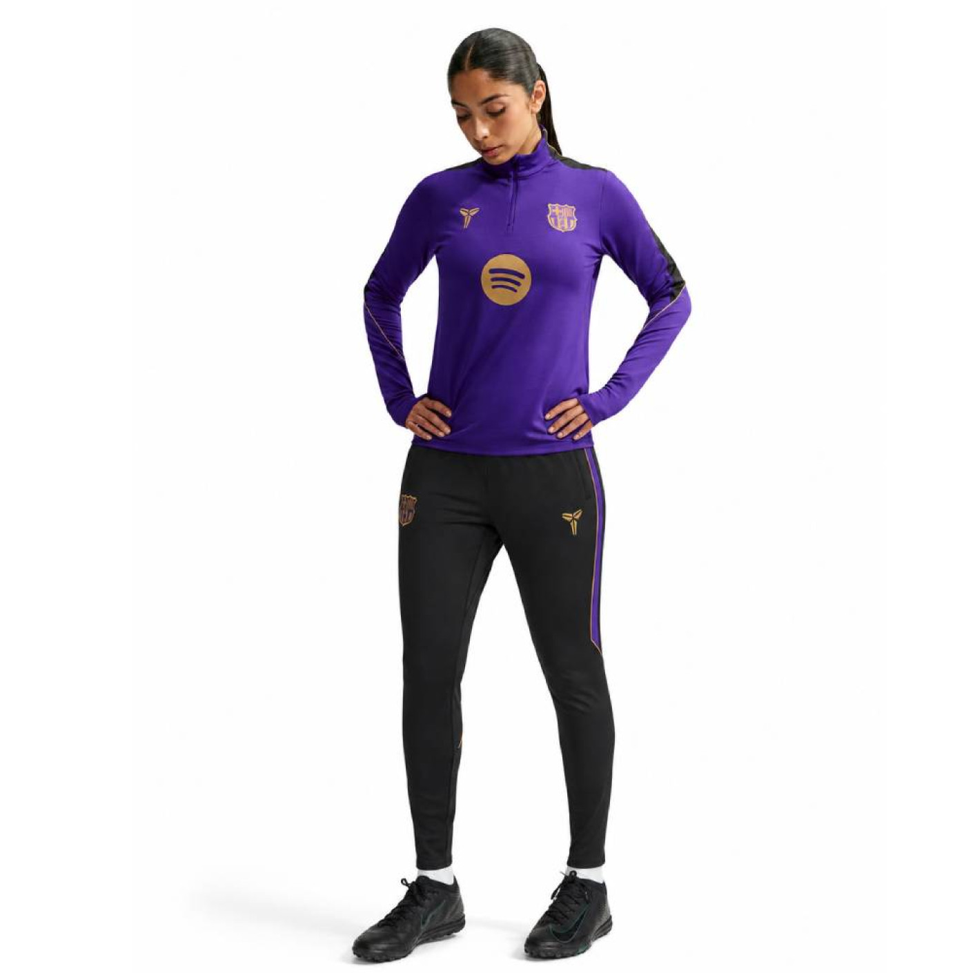Survêtement Nike FC Barcelona Strike 1/4-Zip 2026-2027 pour femmes, violet, noir, or