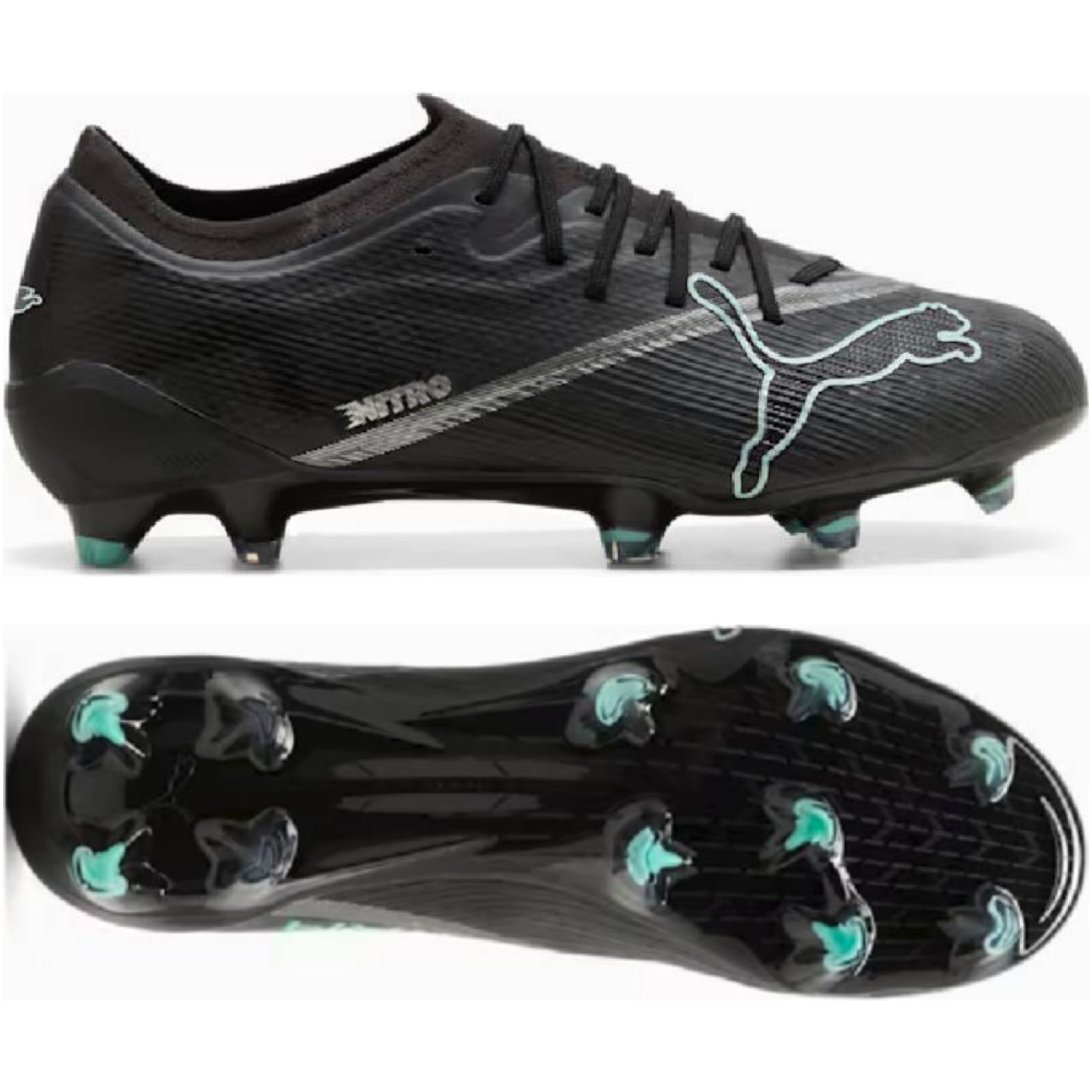PUMA Ultra Nitro 7 Pro Gras Voetbalschoenen (FG) Zwart Intense Mint
