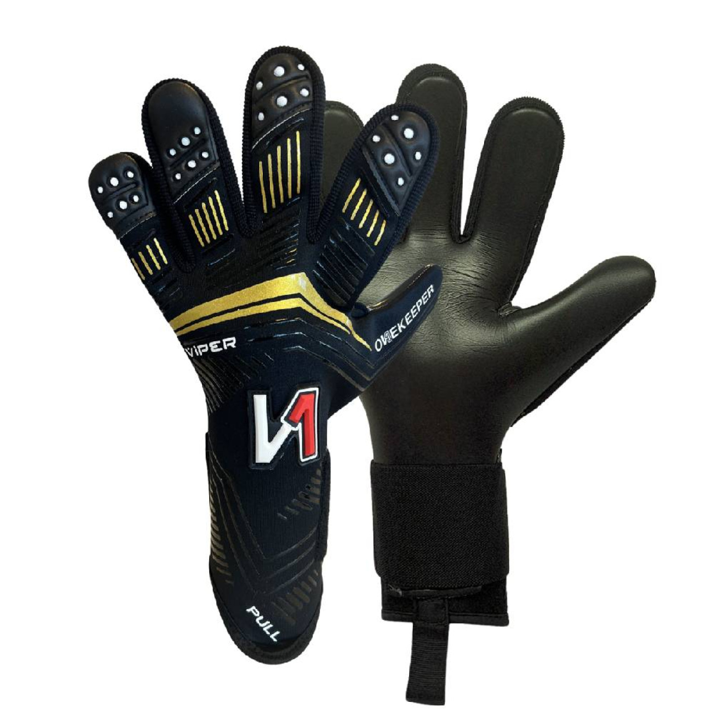Onekeeper Viper Gants de Gardien de But Noir Doré