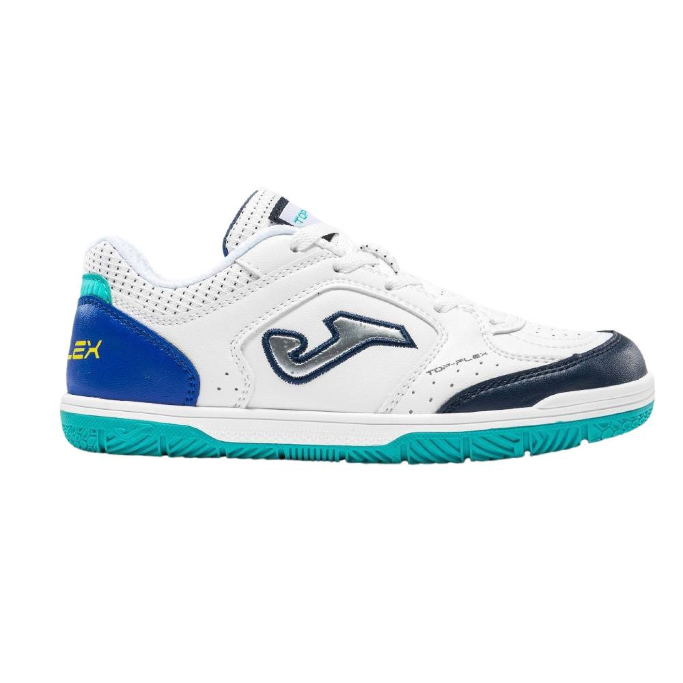 Joma Top Flex Chaussures de Foot en Salle (IN) Enfants Blanc Bleu Foncé Turquoise Bleu