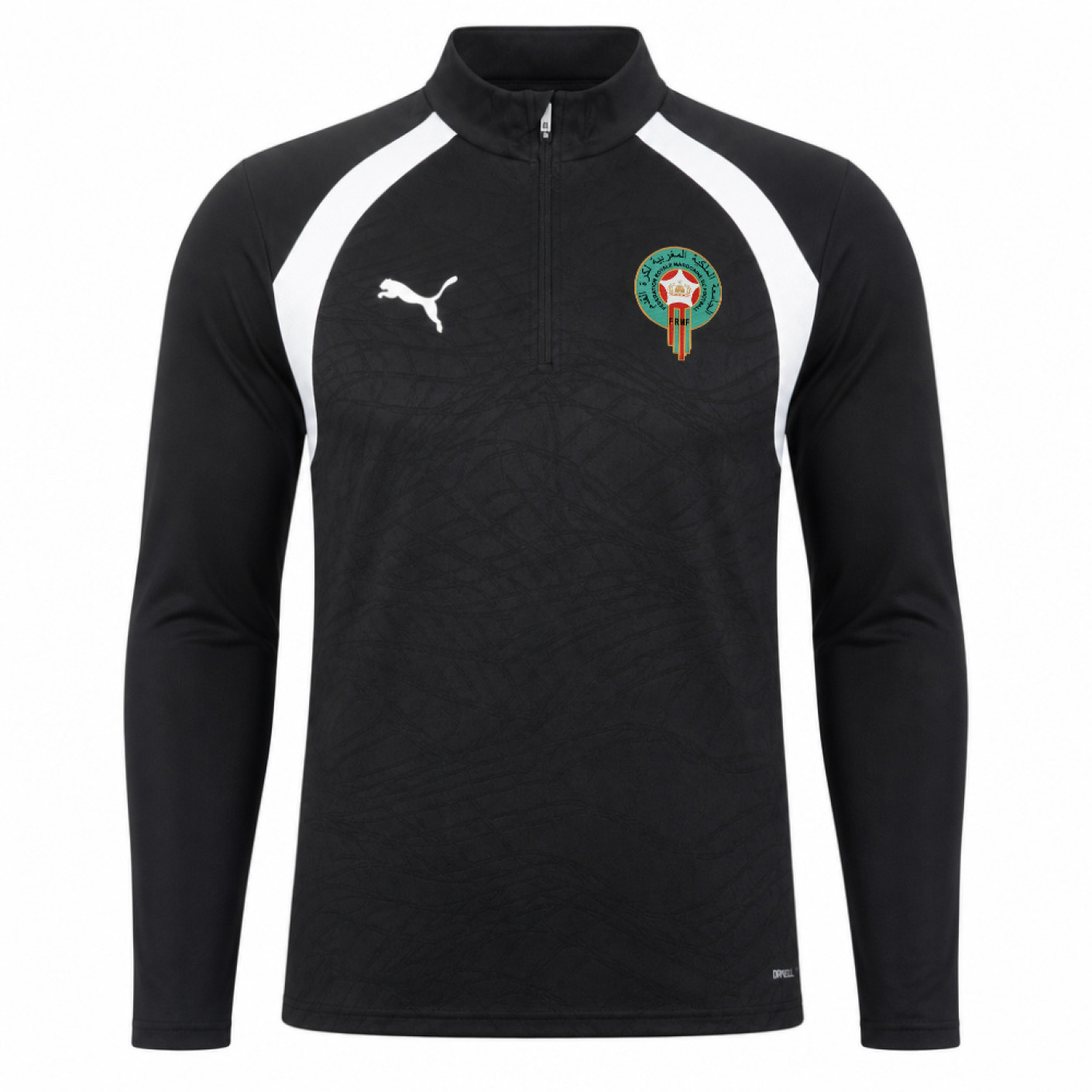 Haut d'entraînement PUMA Morocco 1/4-Zip 2026-2028 noir et blanc