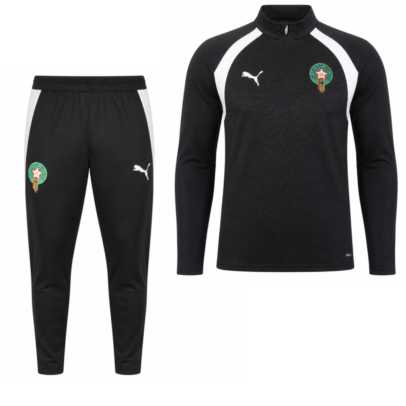Survêtement PUMA Morocco 1/4-Zip 2026-2028 noir et blanc