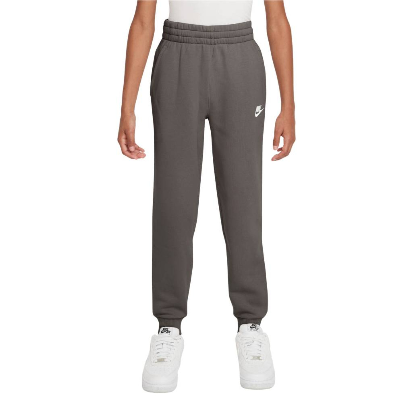 Pantalon de survêtement en polaire Nike Sportswear Club pour Enfants gris foncé et blanc