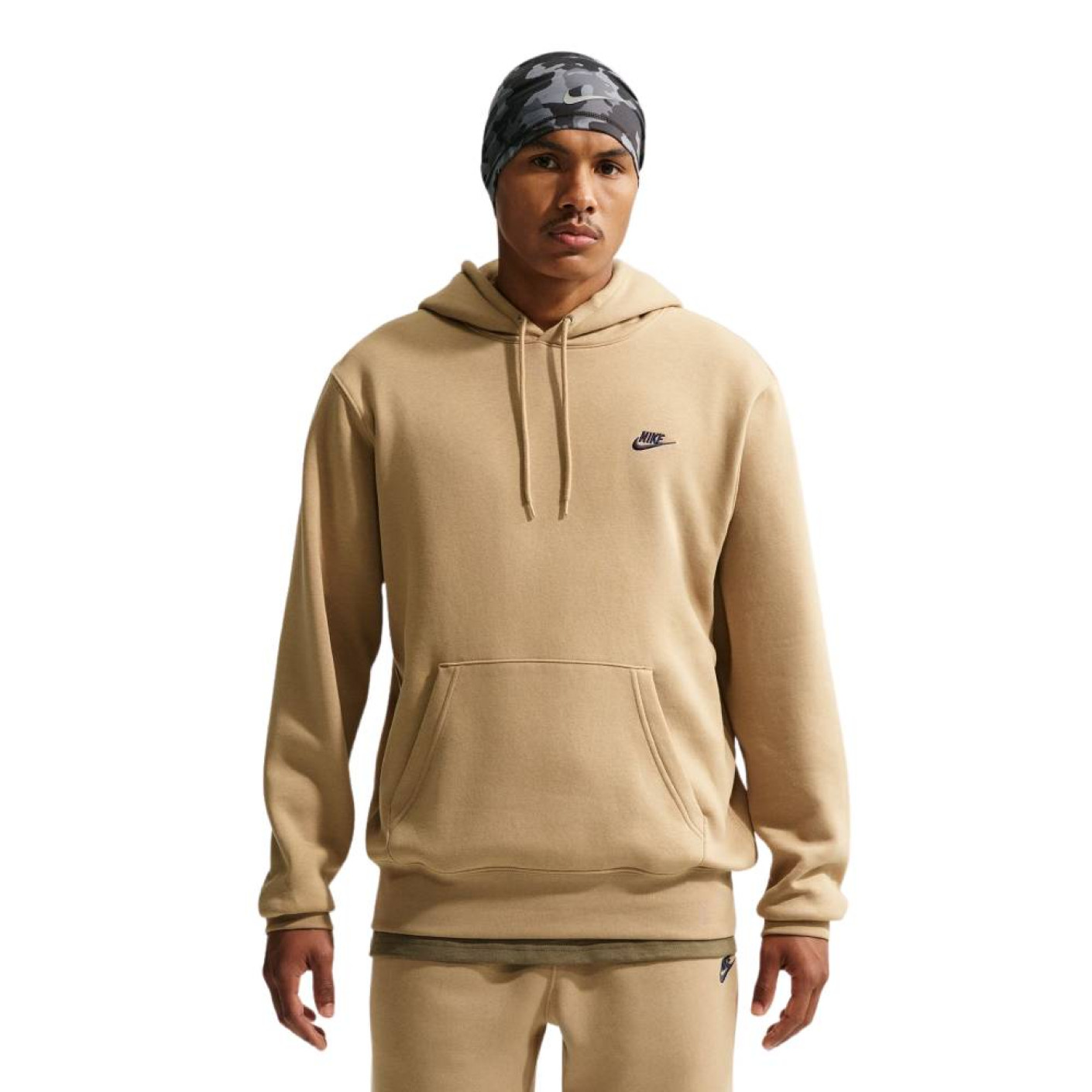 Nike Sportswear Club Fleece Hoodie Donkerbeige Donkerblauw