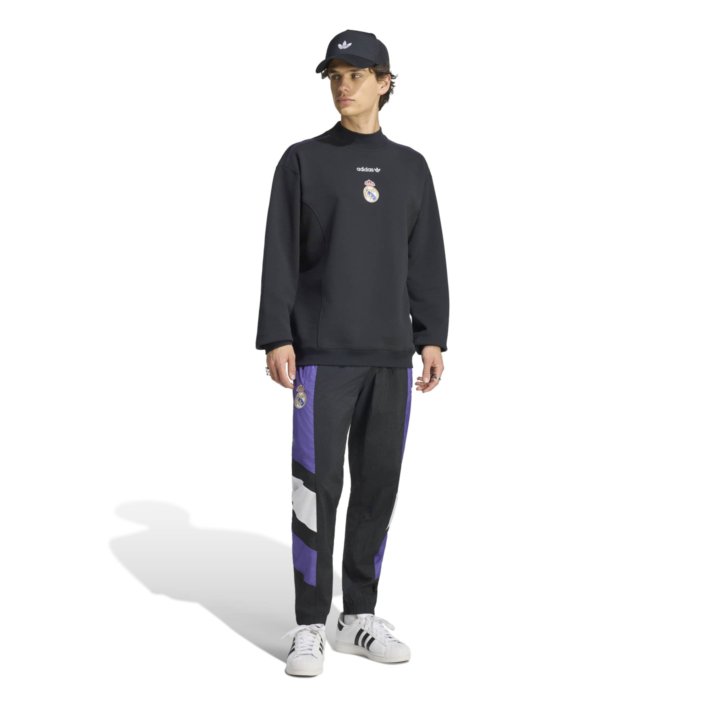 adidas Real Madrid EQT Crew Trainingspak Zwart Wit Paars