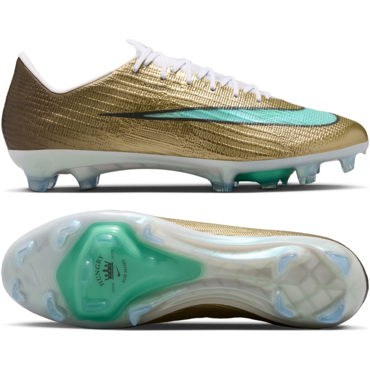 Nike Zoom Mercurial Superfly 11 Mbappé Elite Gras Voetbalschoenen (FG) Goud Groen Wit