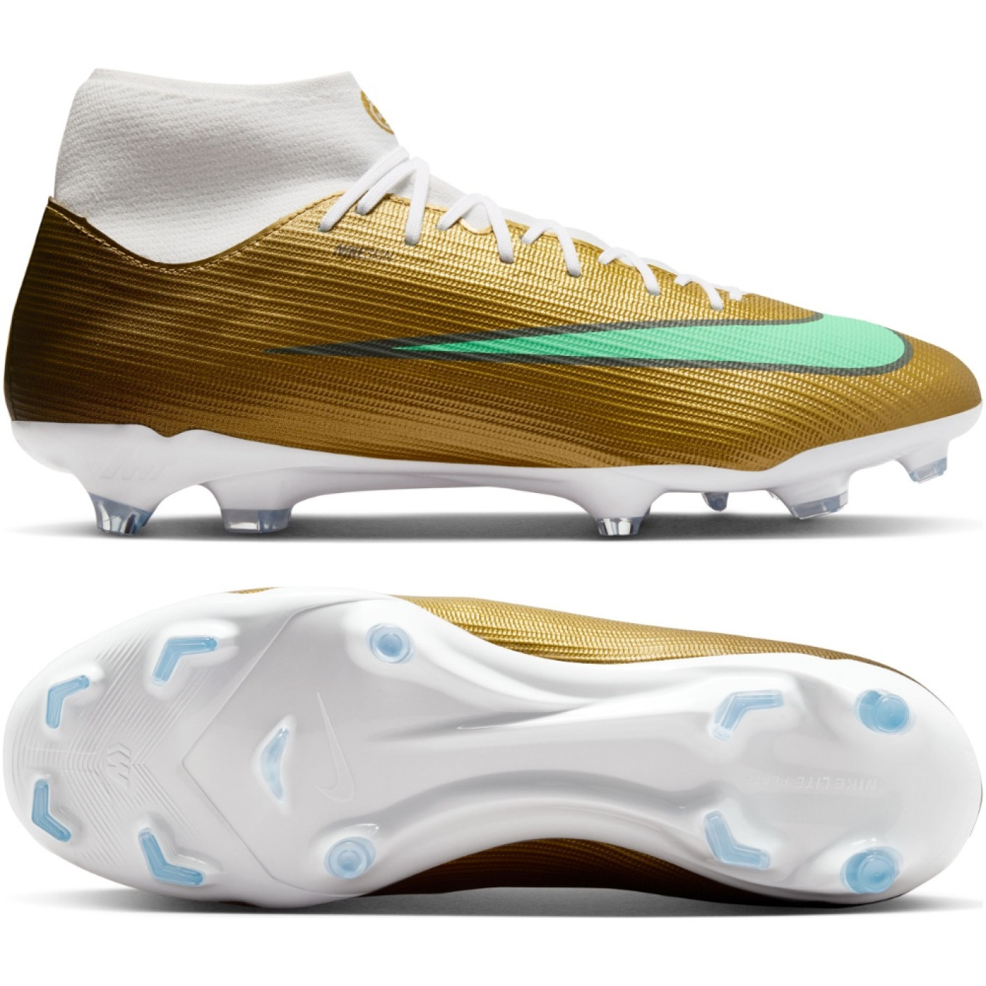 Nike Mercurial Superfly 11 Mbappé Academy Gras / Kunstgras Voetbalschoenen (MG) Goud Groen Wit