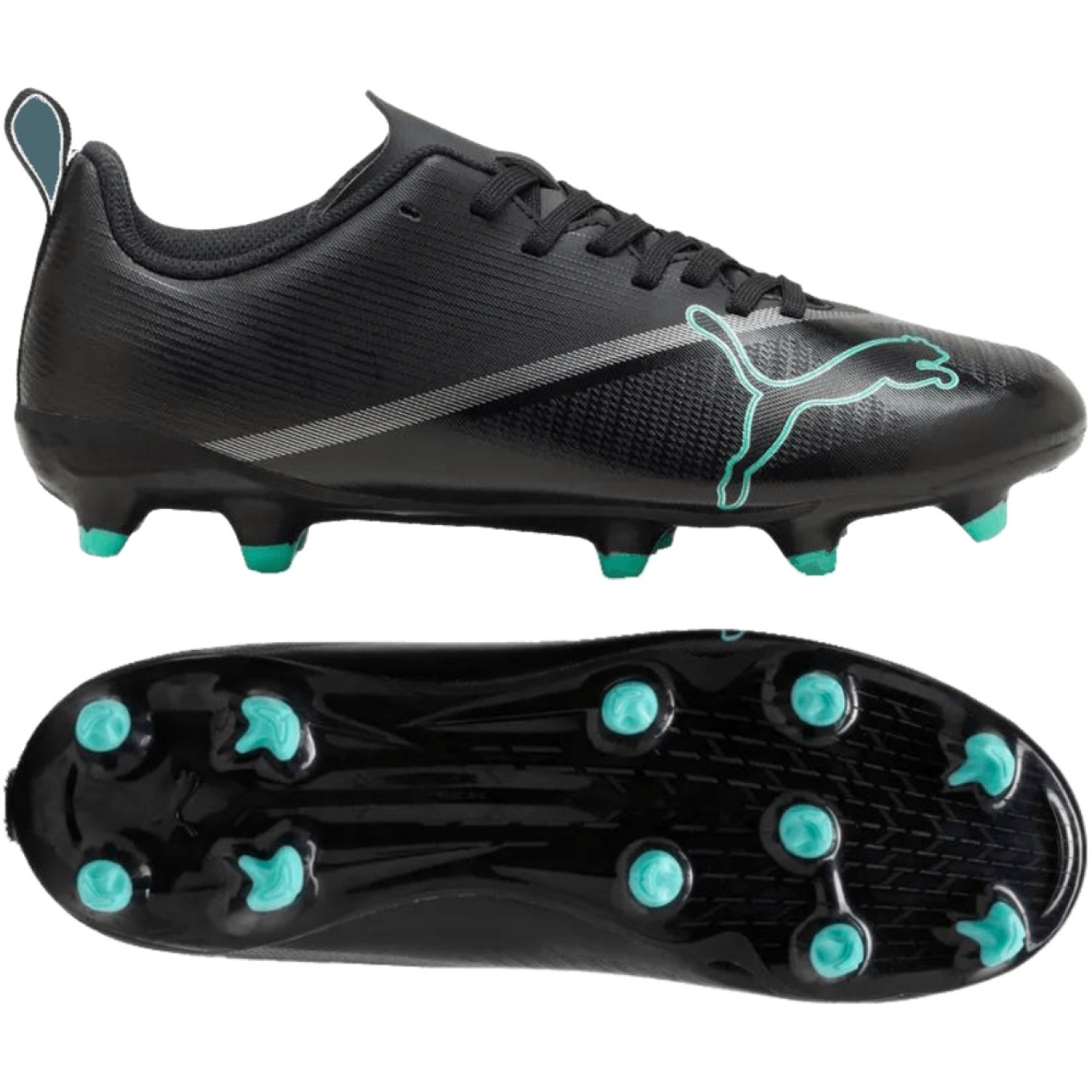 PUMA Ultra 7 Play Gazon Naturel Artificiel Chaussures de Foot (MG) Enfants Noir Intense Mint