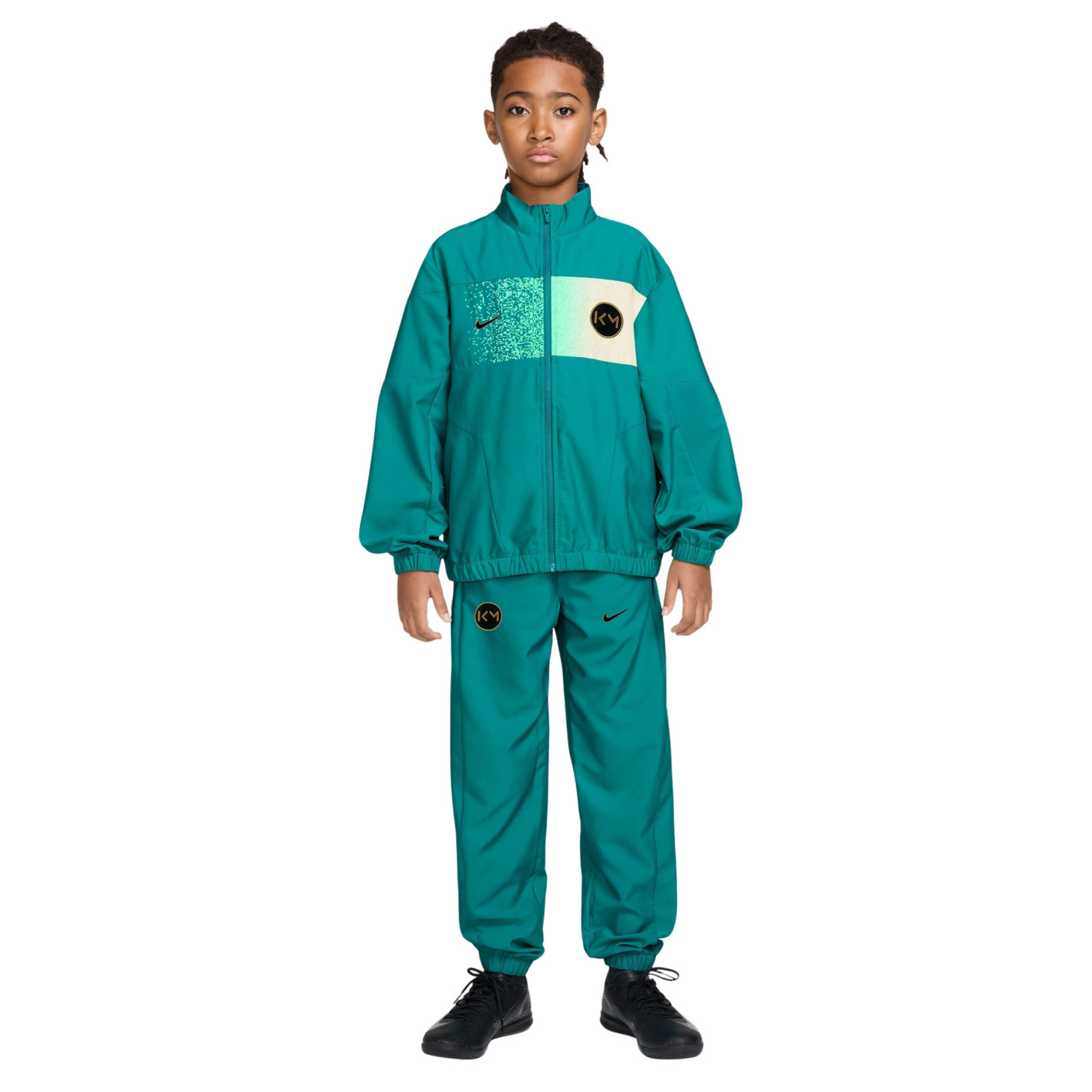 Nike Kylian Mbappé Woven Trainingspak Kids Groenblauw Mintgroen Goud