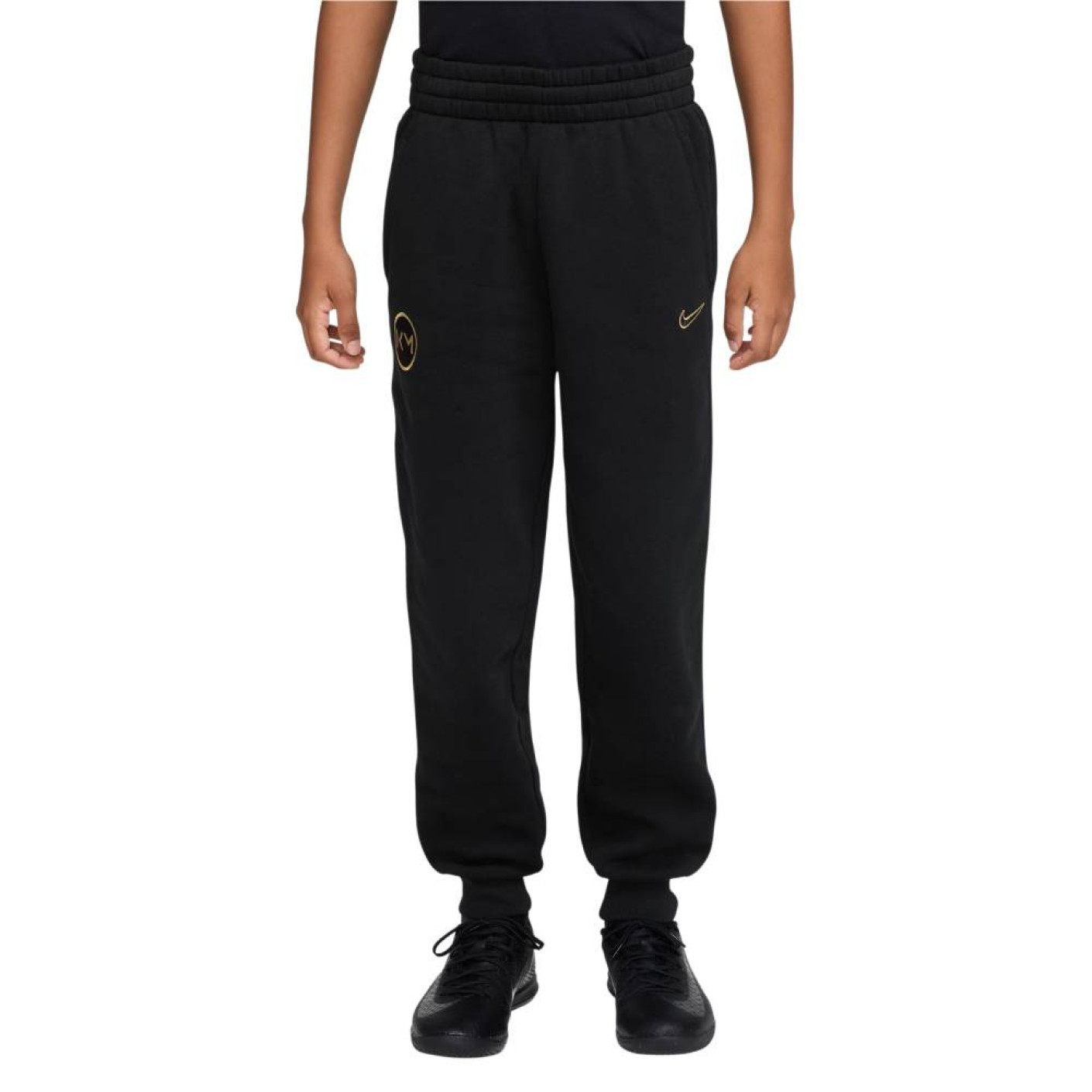 Pantalon de survêtement Nike Kylian Mbappé Club Fleece pour Enfants, noir et doré
