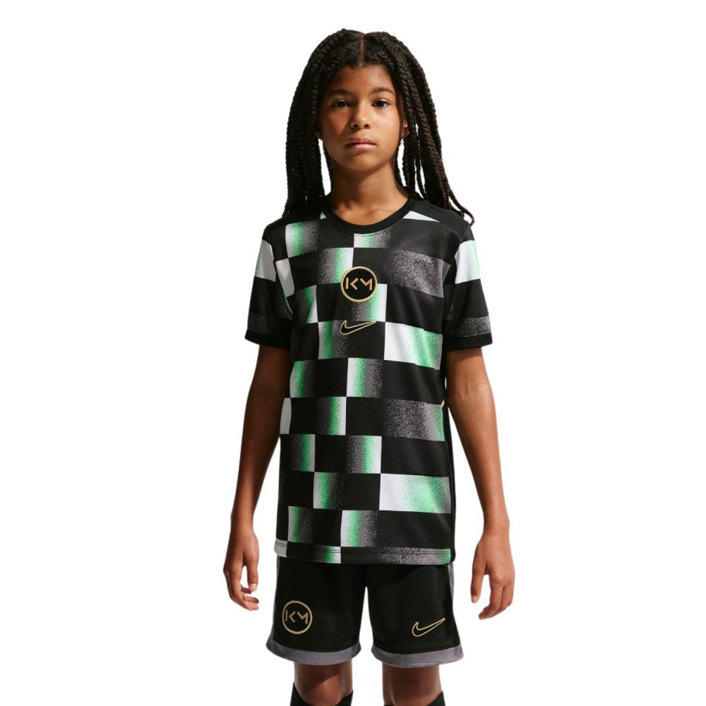 Nike Kylian Mbappé Academy 25 Trainingsset Kids Zwart Grijs Mintgroen Goud