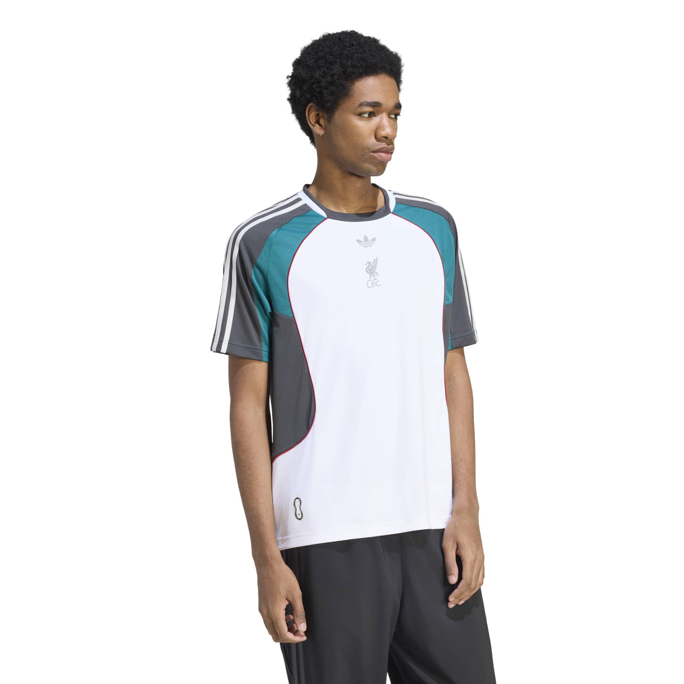 adidas Liverpool Originals Pre-Match Trainingsshirt Wit Turquoise Donkergrijs Zilver
