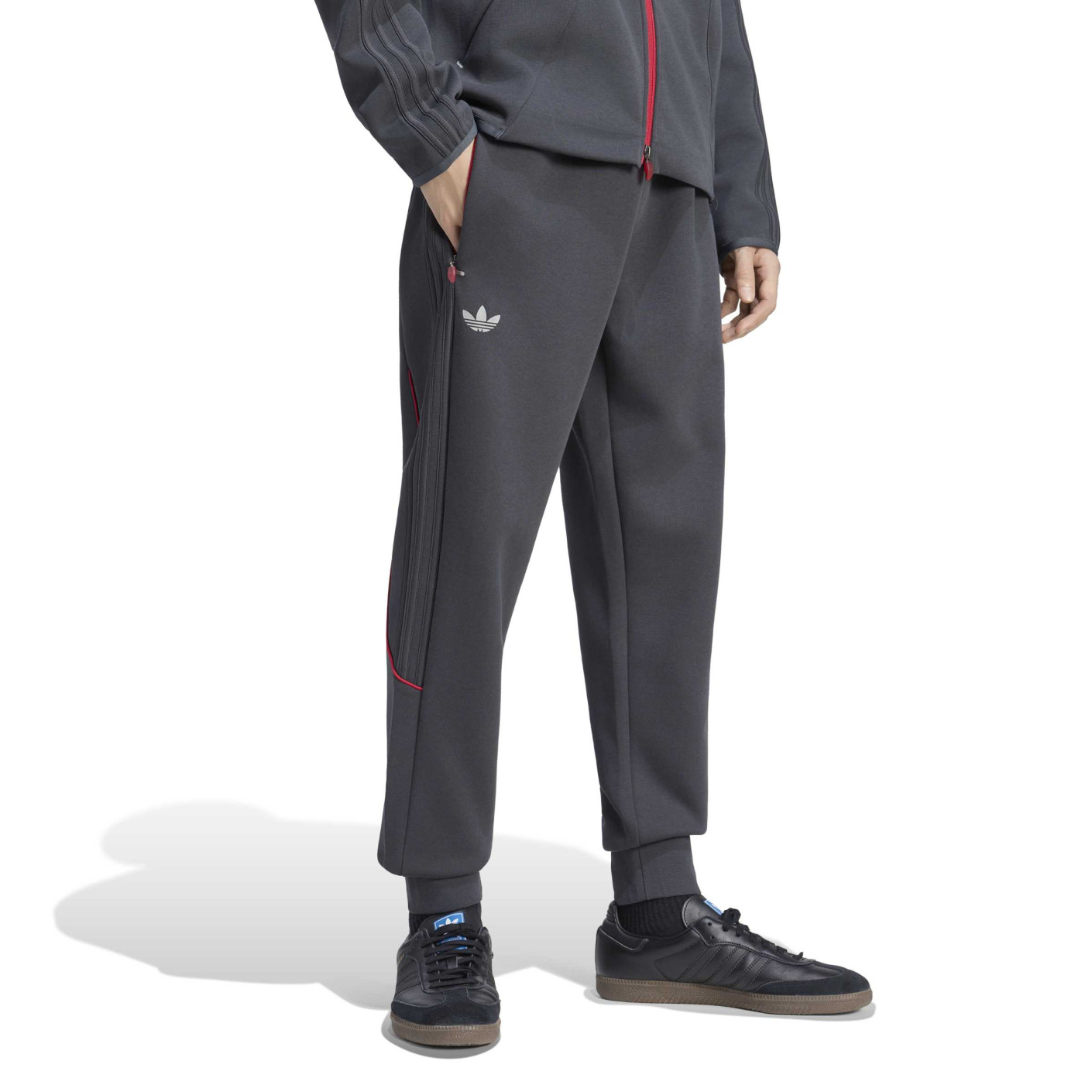 adidas Liverpool Originals Trainingsbroek Donkergrijs Rood Zilver