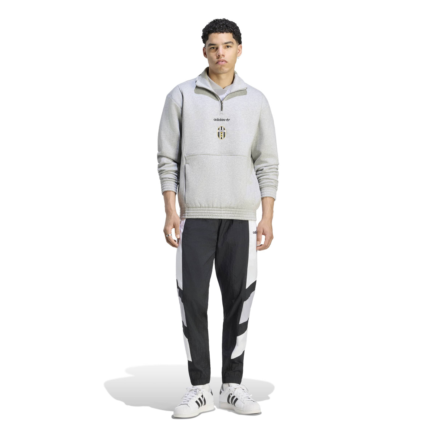 adidas Juventus EQT Trainingspak 1/4-Zip Grijs Zwart Wit