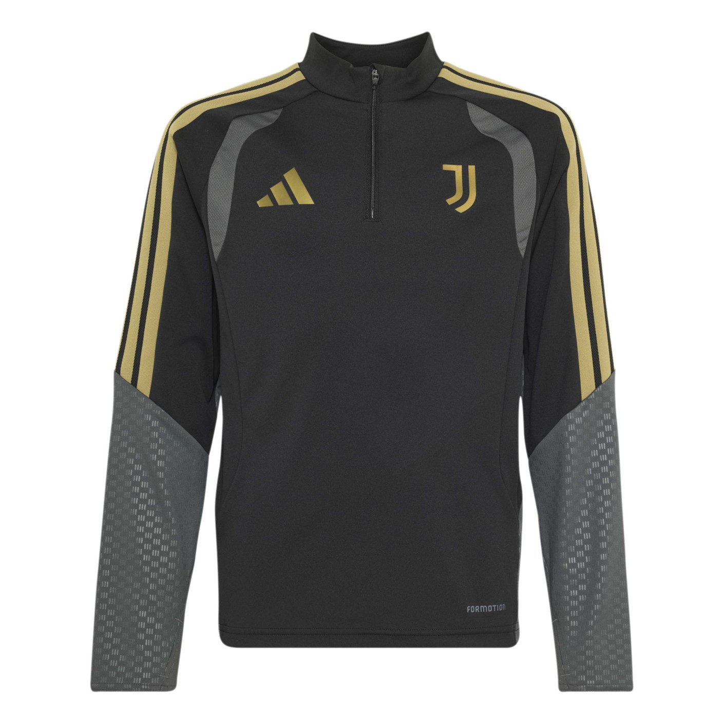 adidas Juventus Europees Trainingstrui 1/4-Zip 2026-2027 Kids Zwart Grijs Goud