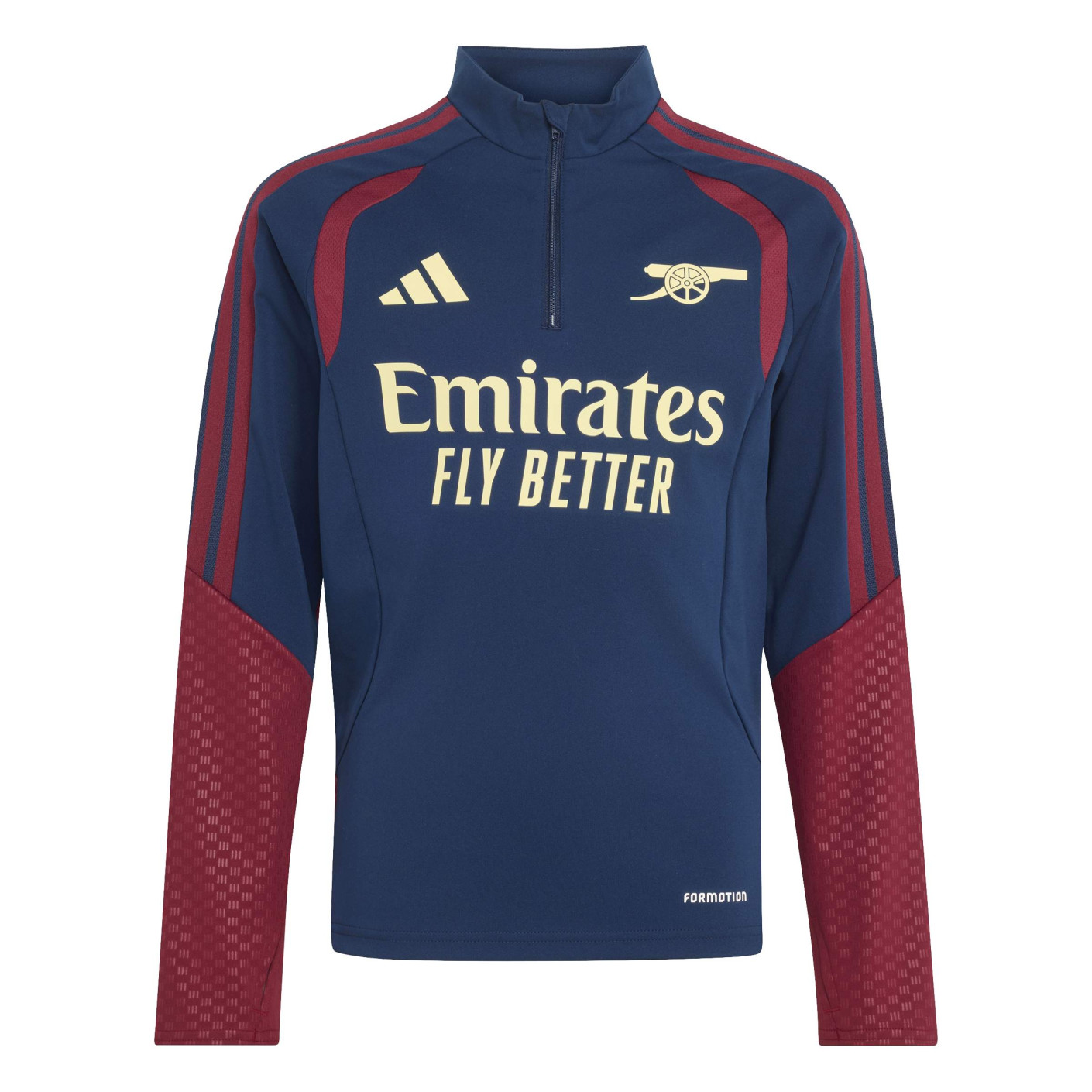 Maillot d'entraînement européen adidas Arsenal 1/4-Zip 2026-2027 pour Enfants, bleu foncé, rouge, jaune clair