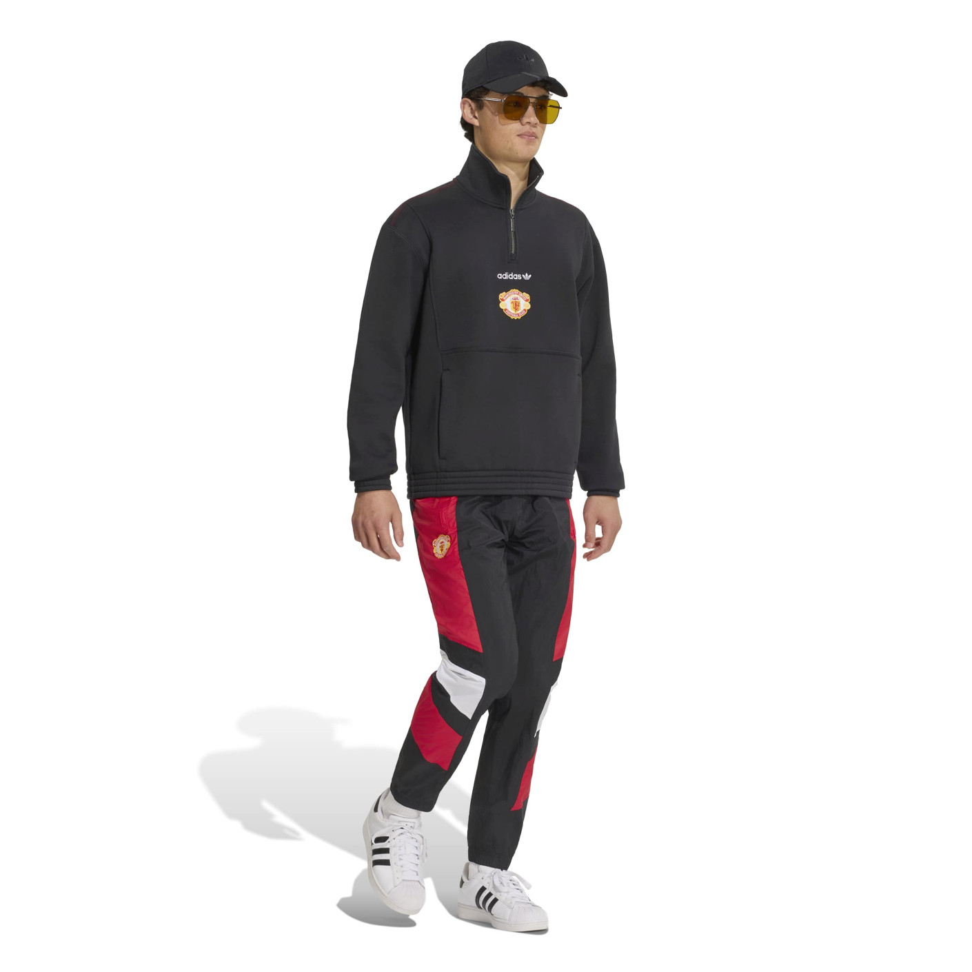 adidas Manchester United EQT Trainingspak 1/4-Zip Zwart Rood Wit