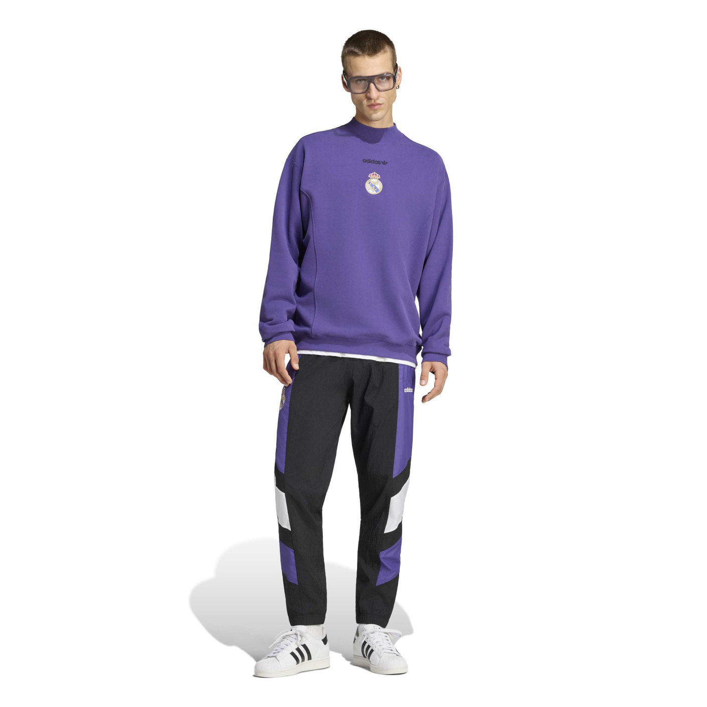 Survêtement adidas Real Madrid EQT Crew violet noir blanc