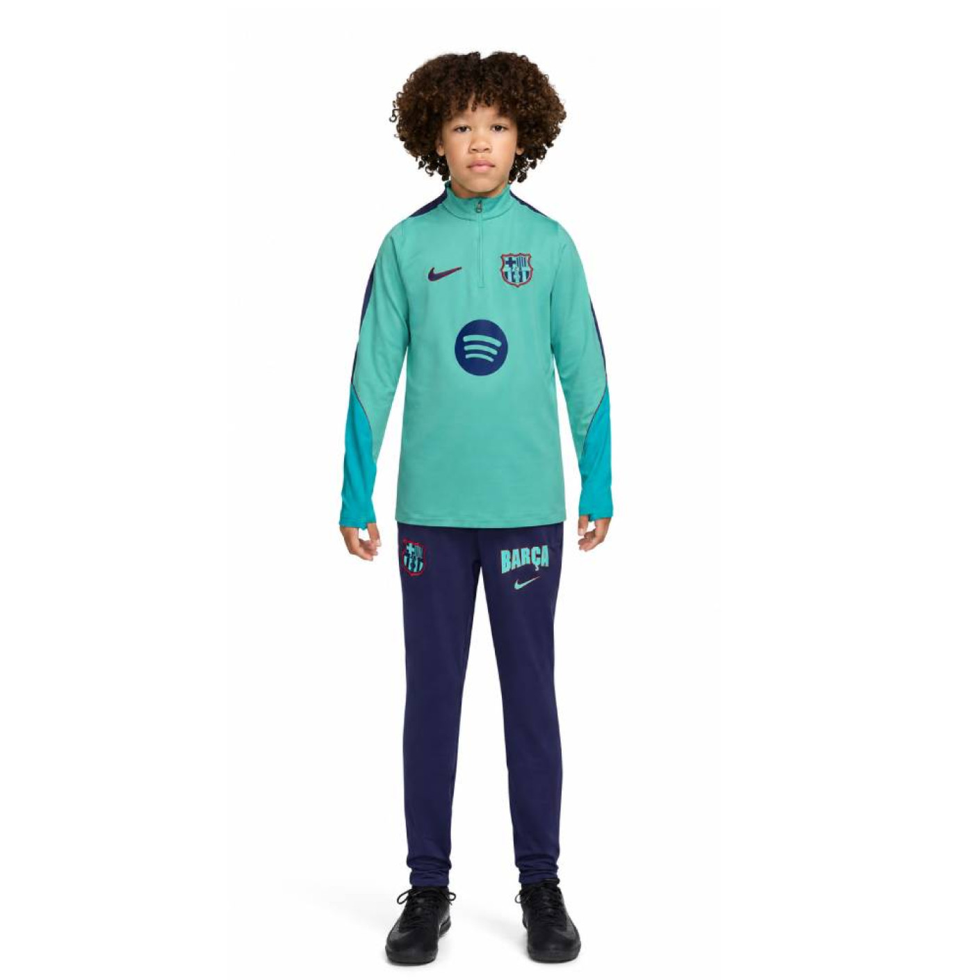 Nike FC Barcelona Strike Trainingspak 1/4-Zip 2026-2027 Kids Licht Turquoise Donkerblauw