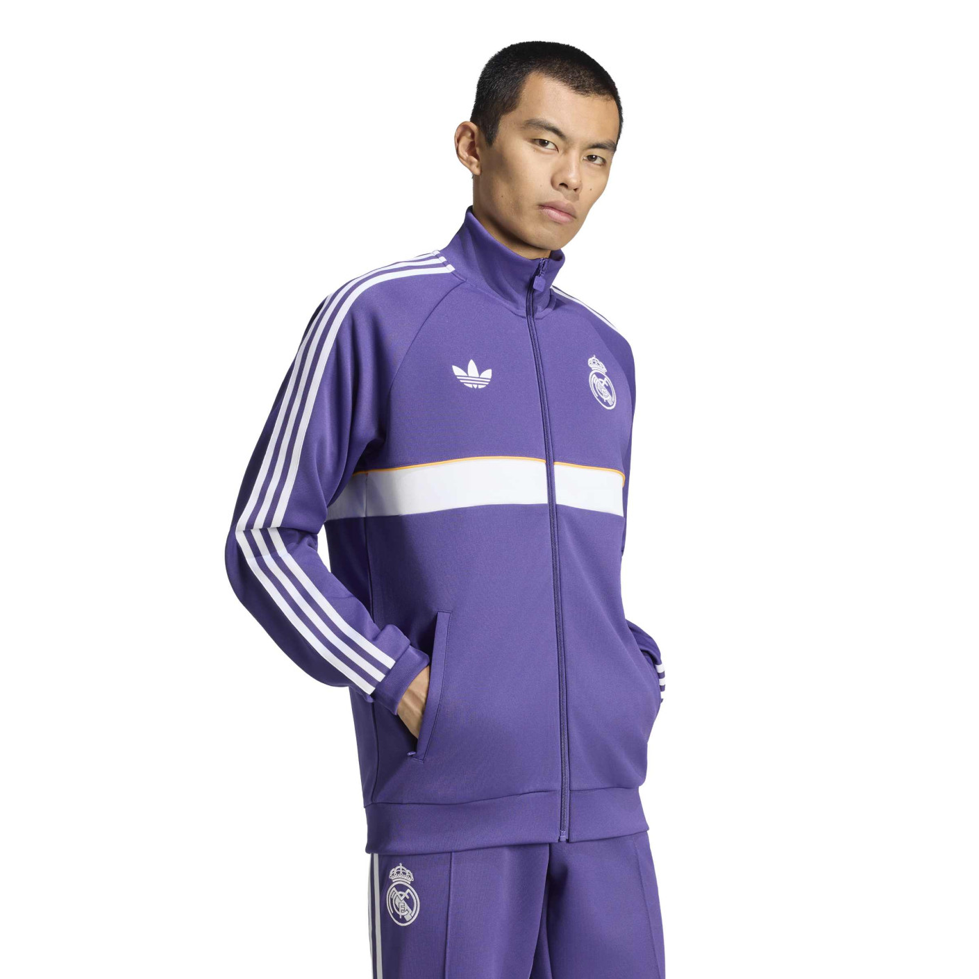 Veste d'entraînement adidas Real Madrid Originals mauve, blanc, orange