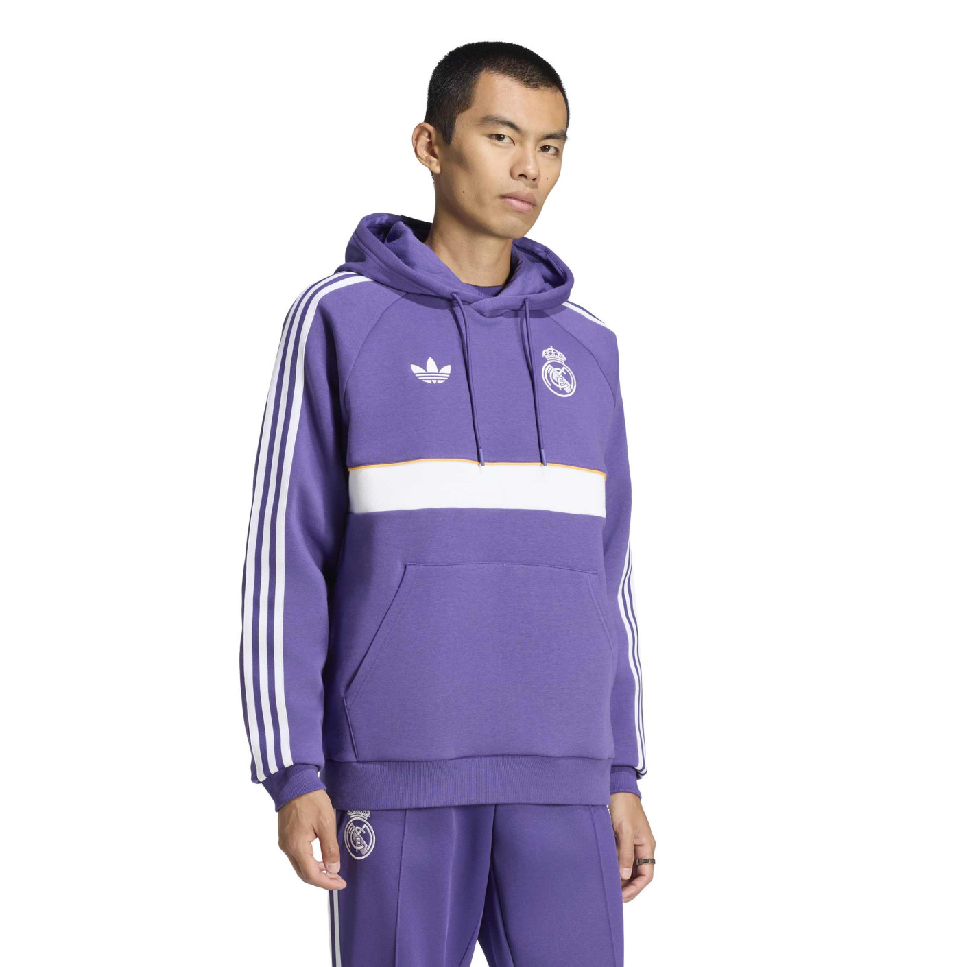 Sweat à capuche adidas Real Madrid Originals violet blanc orange