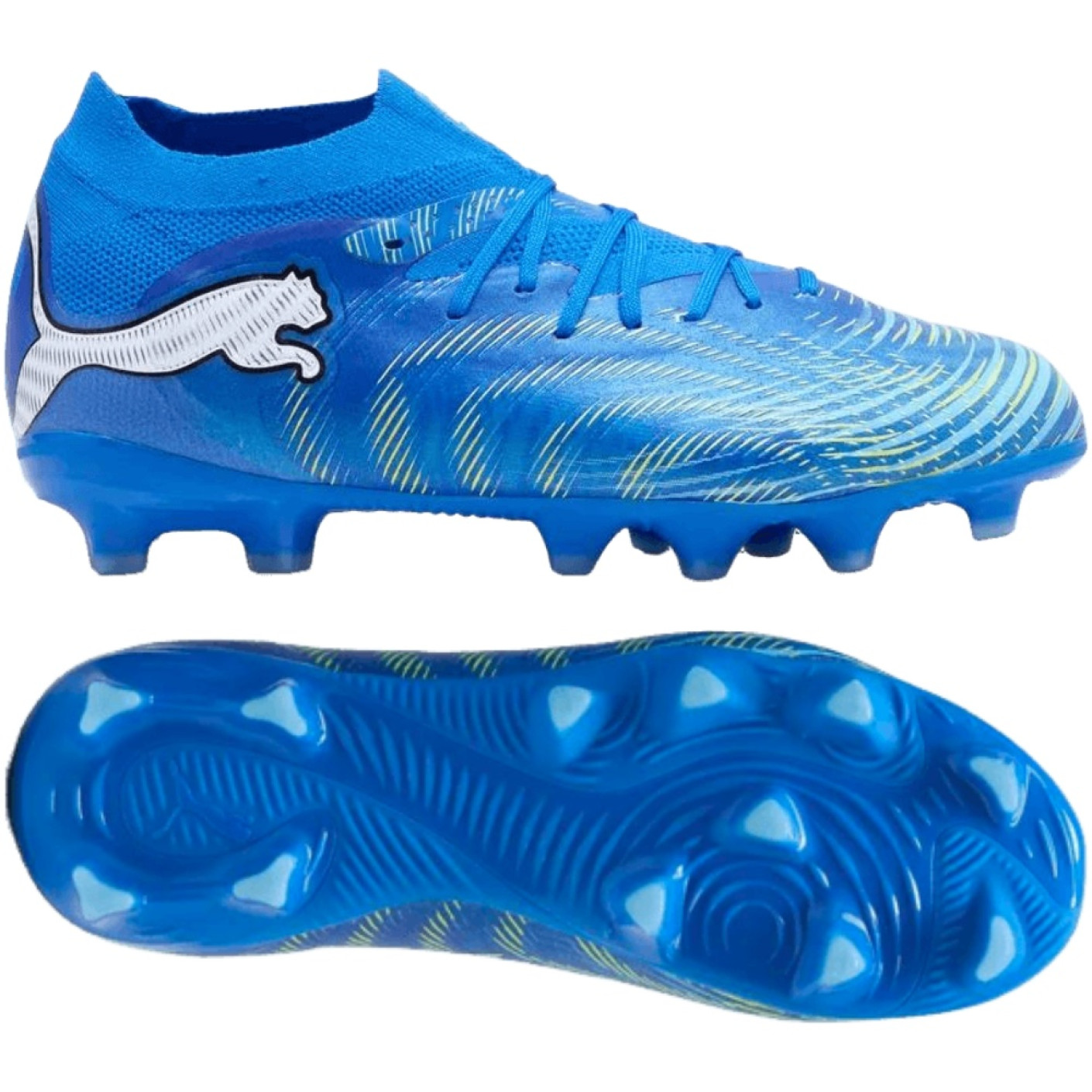 PUMA Future 9 Pro Gras / Kunstgras Voetbalschoenen (MG) Kids Blauw Luminous Blue Lime