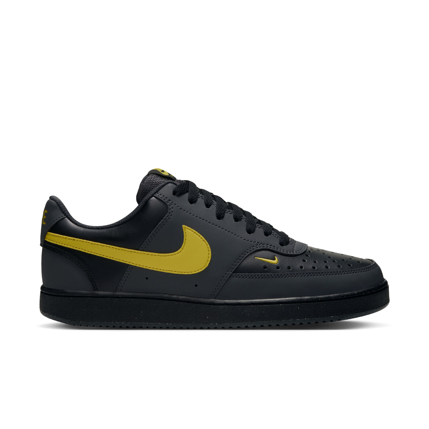 Nike Court Vision Low Sneakers Donkergrijs Geel Zwart