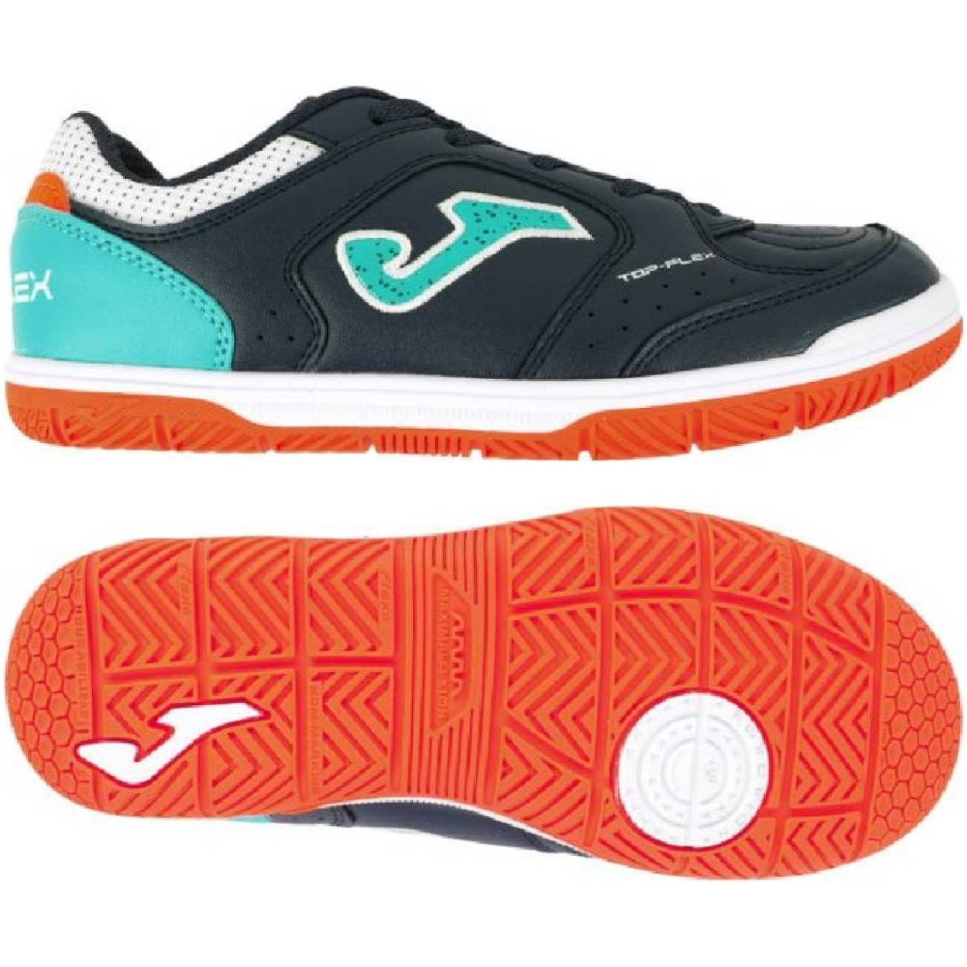 Joma Top Flex Zaalvoetbalschoenen (IN) Kids Donkerblauw Wit Turquoise
