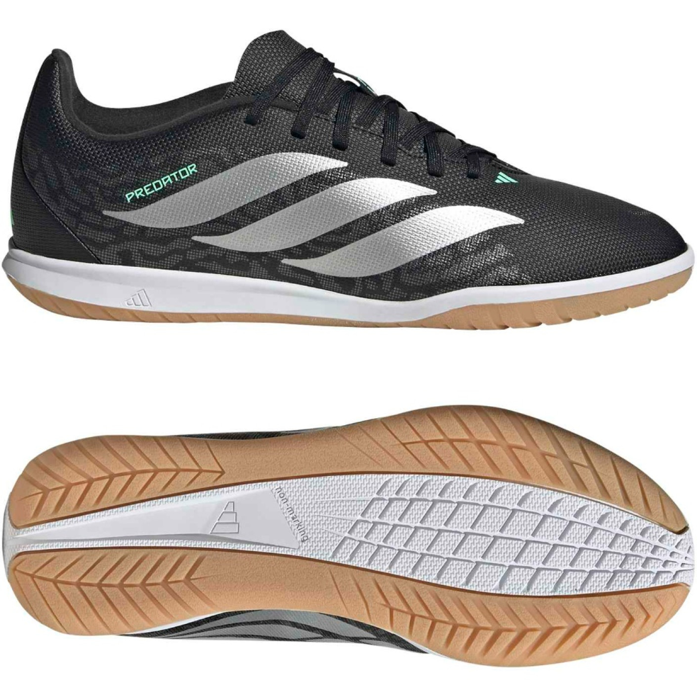 adidas Predator Club Zaalvoetbalschoenen (IN) Kids Zwart Zilver Mintgroen