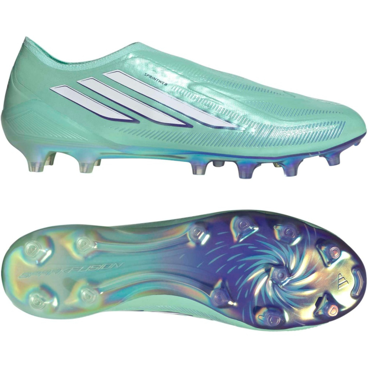 adidas F50 Sparkfusion Elite Veterloze Gras / Kunstgras Voetbalschoenen (MG) Dames Mintgroen Wit Blauw