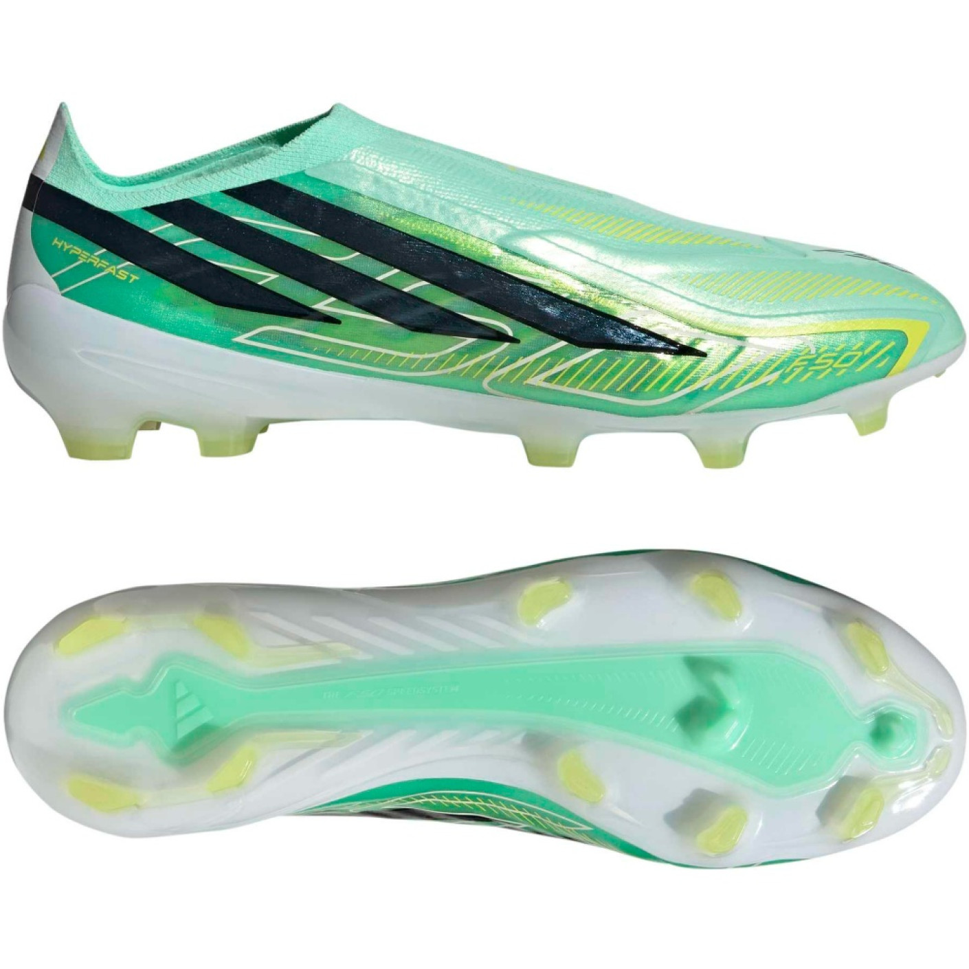 adidas F50 Hyperfast Pro Veterloze Gras Voetbalschoenen (FG) Mintgroen Zwart Wit