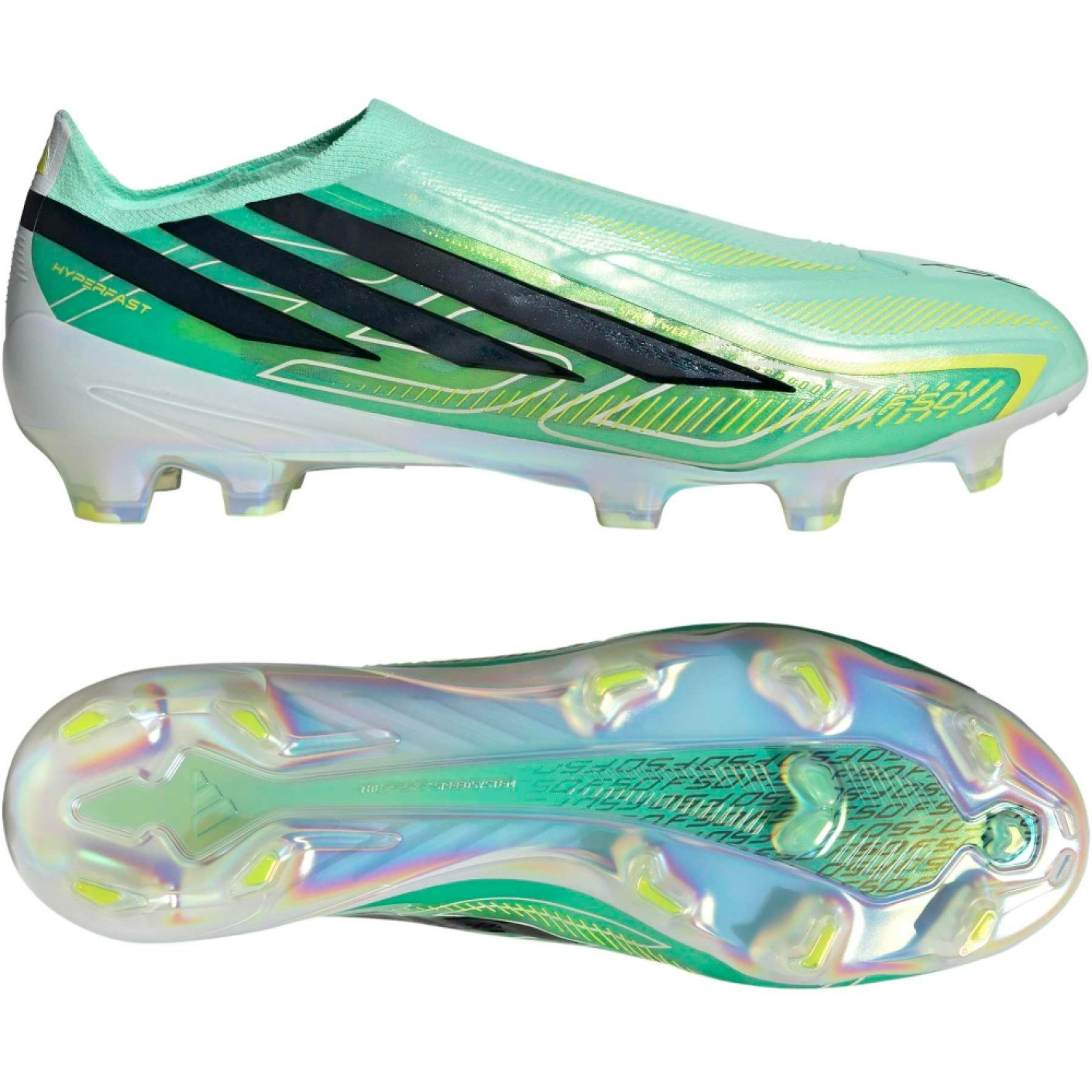 adidas F50 Hyperfast Elite Veterloze Gras Voetbalschoenen (FG) Mintgroen Zwart Wit