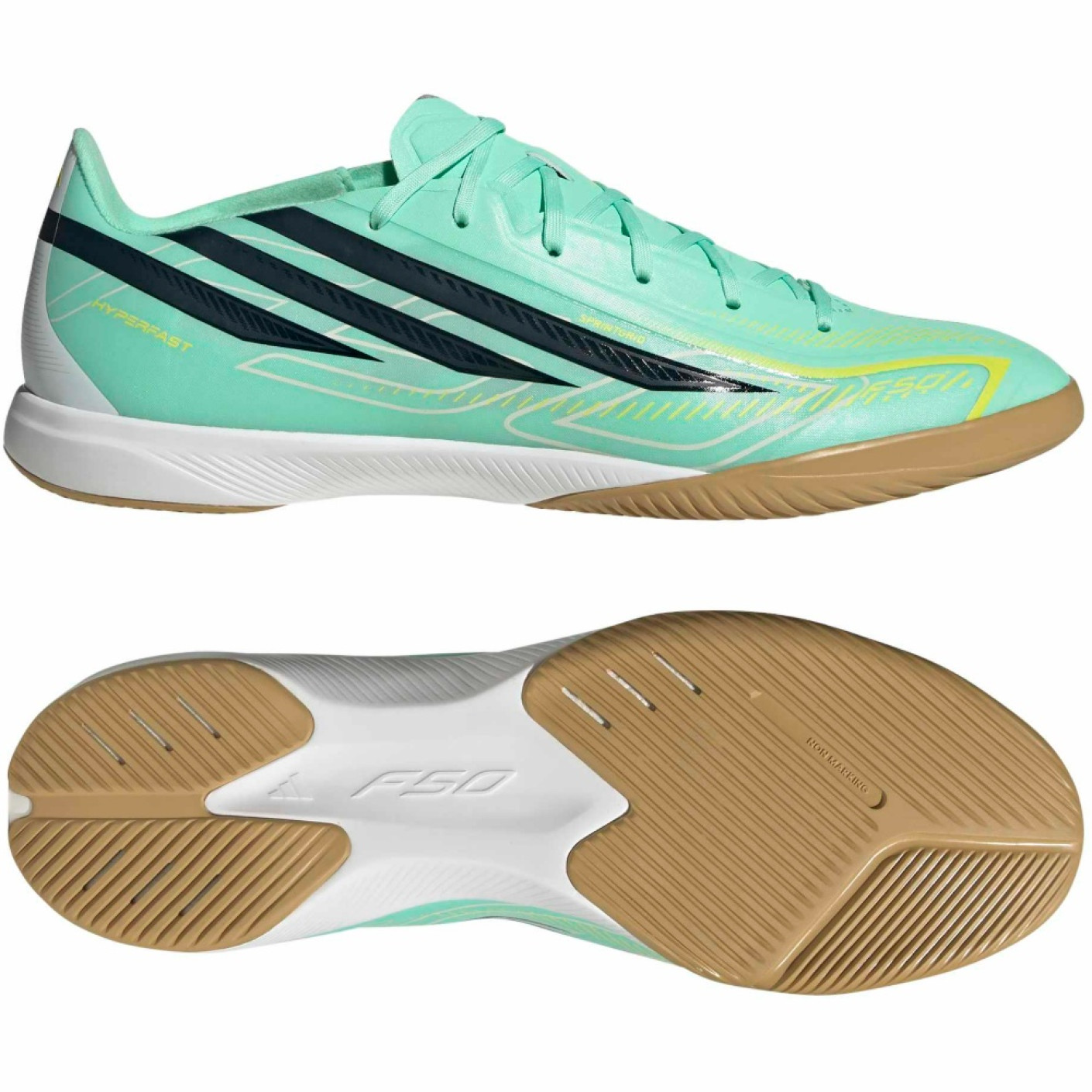 adidas F50 Hyperfast League Zaalvoetbalschoenen (IN) Mintgroen Zwart Wit