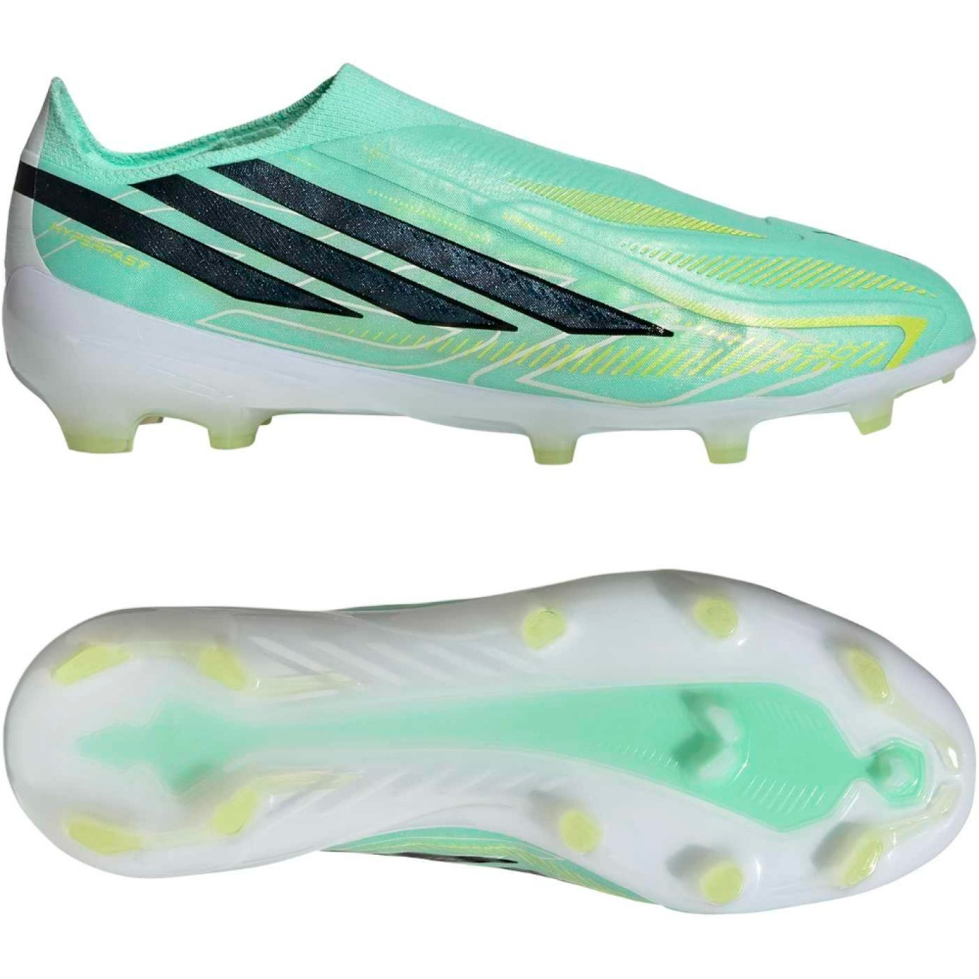 adidas F50 Hyperfast Elite Veterloze Gras Voetbalschoenen (FG) Kids Mintgroen Zwart Wit