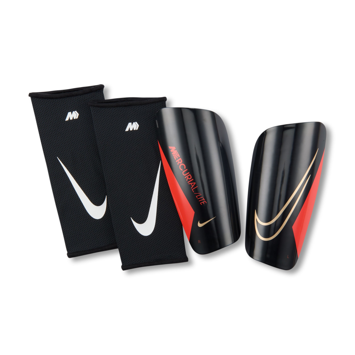 Nike Mercurial Lite Protège-Tibias Noir Rouge Vif Doré