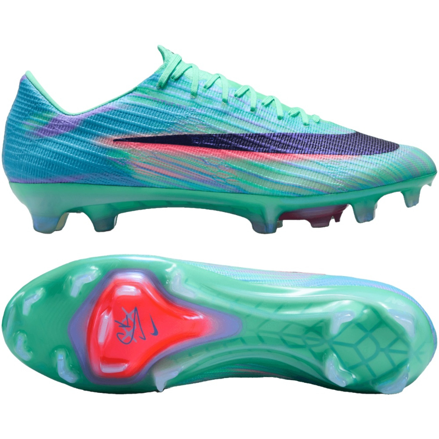 Nike Zoom Mercurial Superfly 11 Sam Kerr Elite Gazon Naturel Chaussures de Foot (FG) Turquoise Bleu Mauve Orange