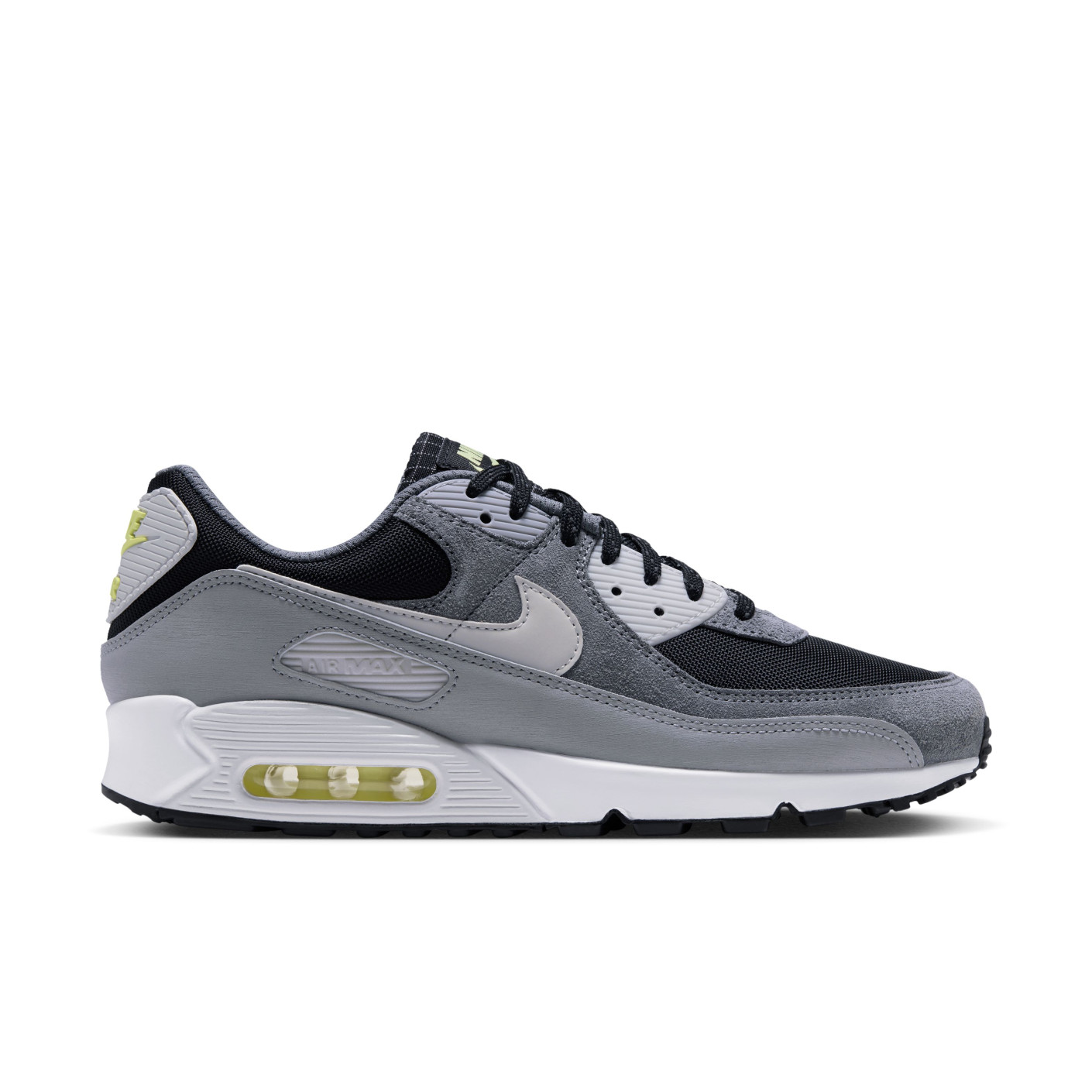 Nike Air Max 90 Baskets Noir Platinum Gris Lemon