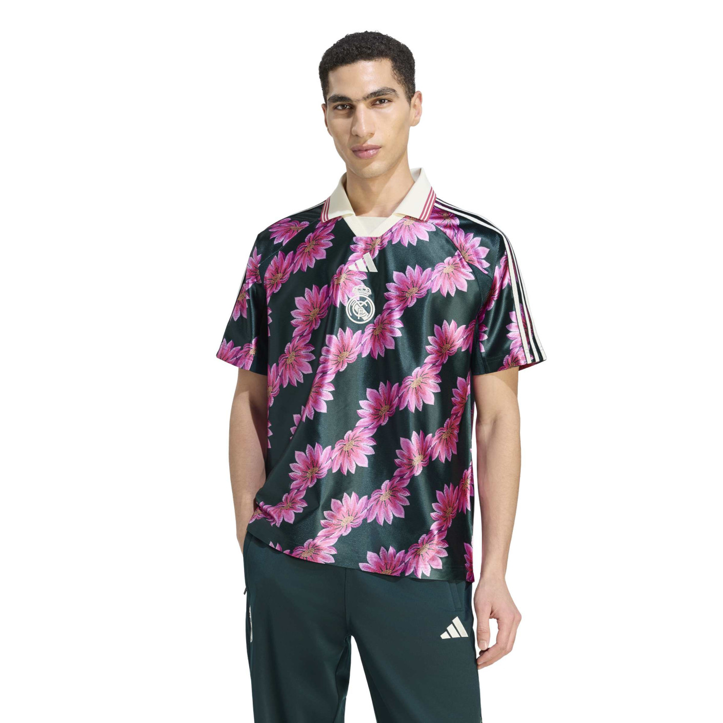 T-shirt adidas Real Madrid Farm vert foncé rose blanc