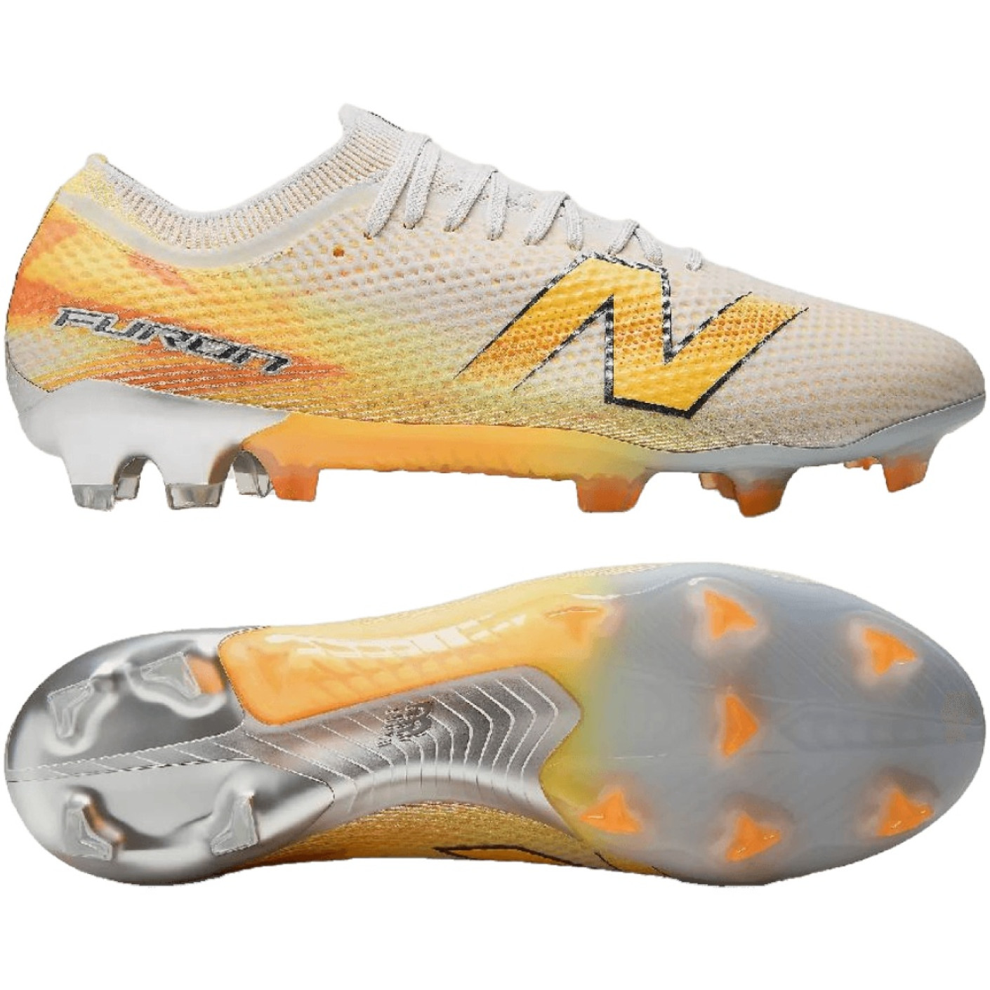 New Balance Furon Elite Gras Voetbalschoenen (FG) Wit Oranje