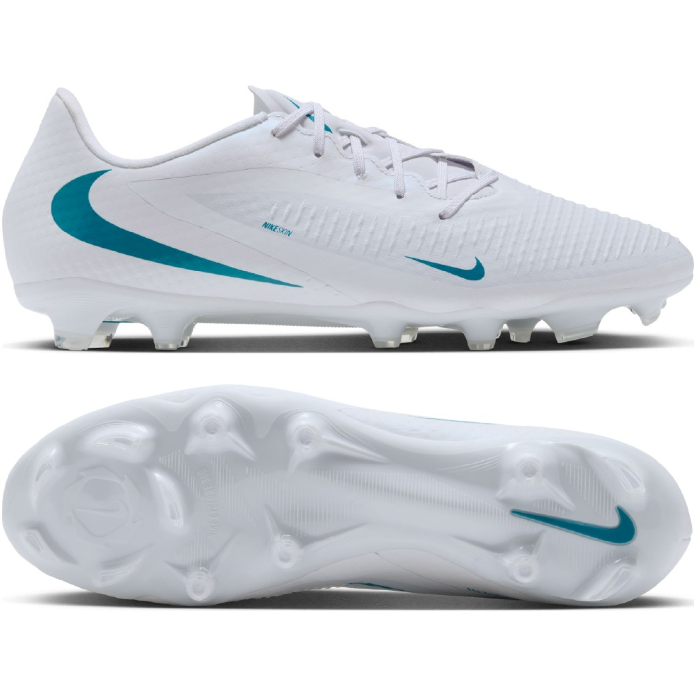 Nike Phantom 6 Low Academy Gras / Kunstgras Voetbalschoenen (MG) Wit Turquoise