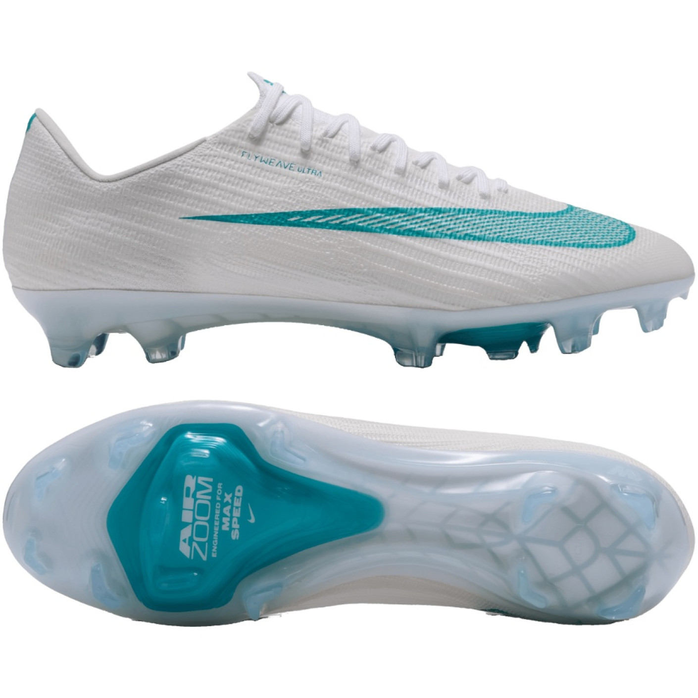Nike Zoom Mercurial Superfly 11 Elite Gazon Naturel Chaussures de Foot (FG) Blanc Turquoise