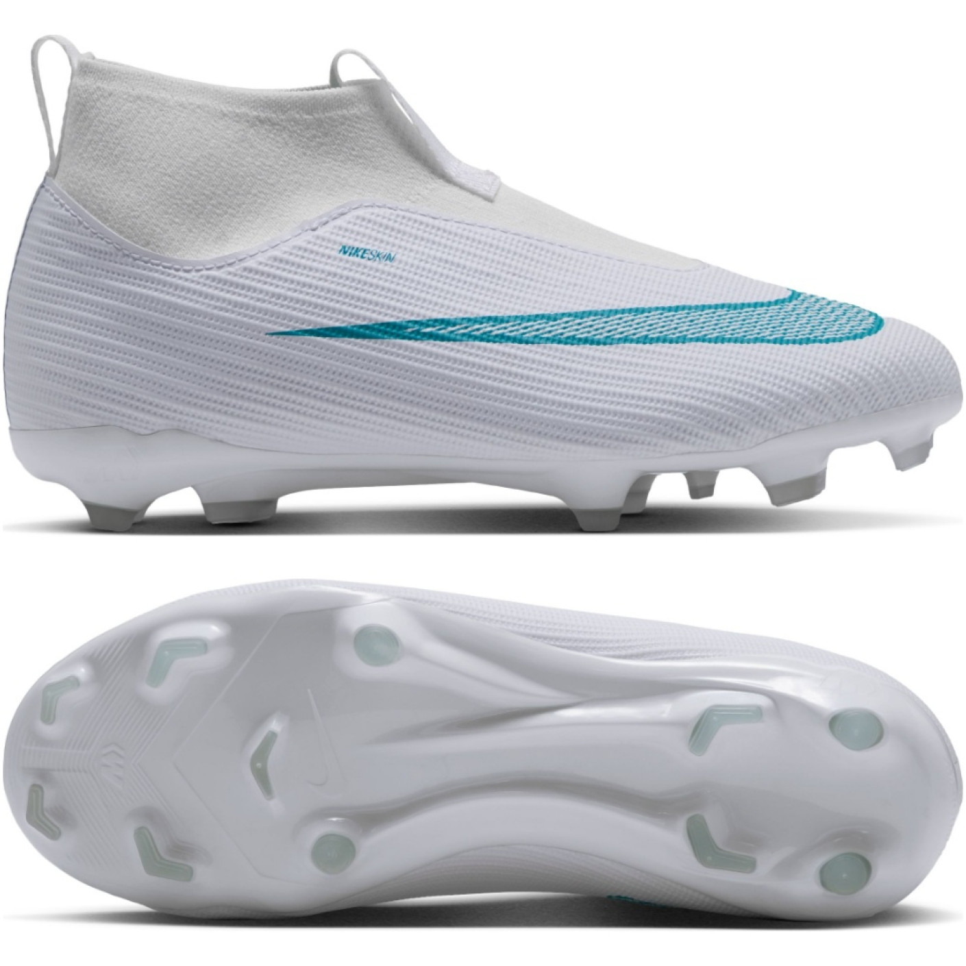 Nike Mercurial Superfly 11 Academy Gras / Kunstgras Voetbalschoenen (MG) Kids Wit Turquoise