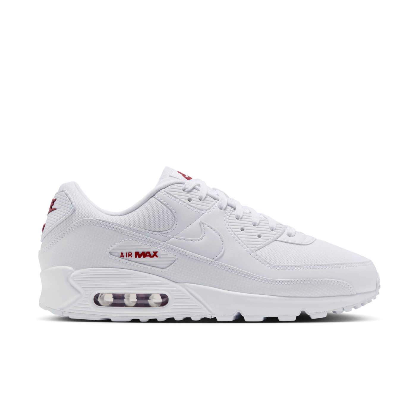 Nike Air Max 90 Baskets Blanc Blanc Tough Red