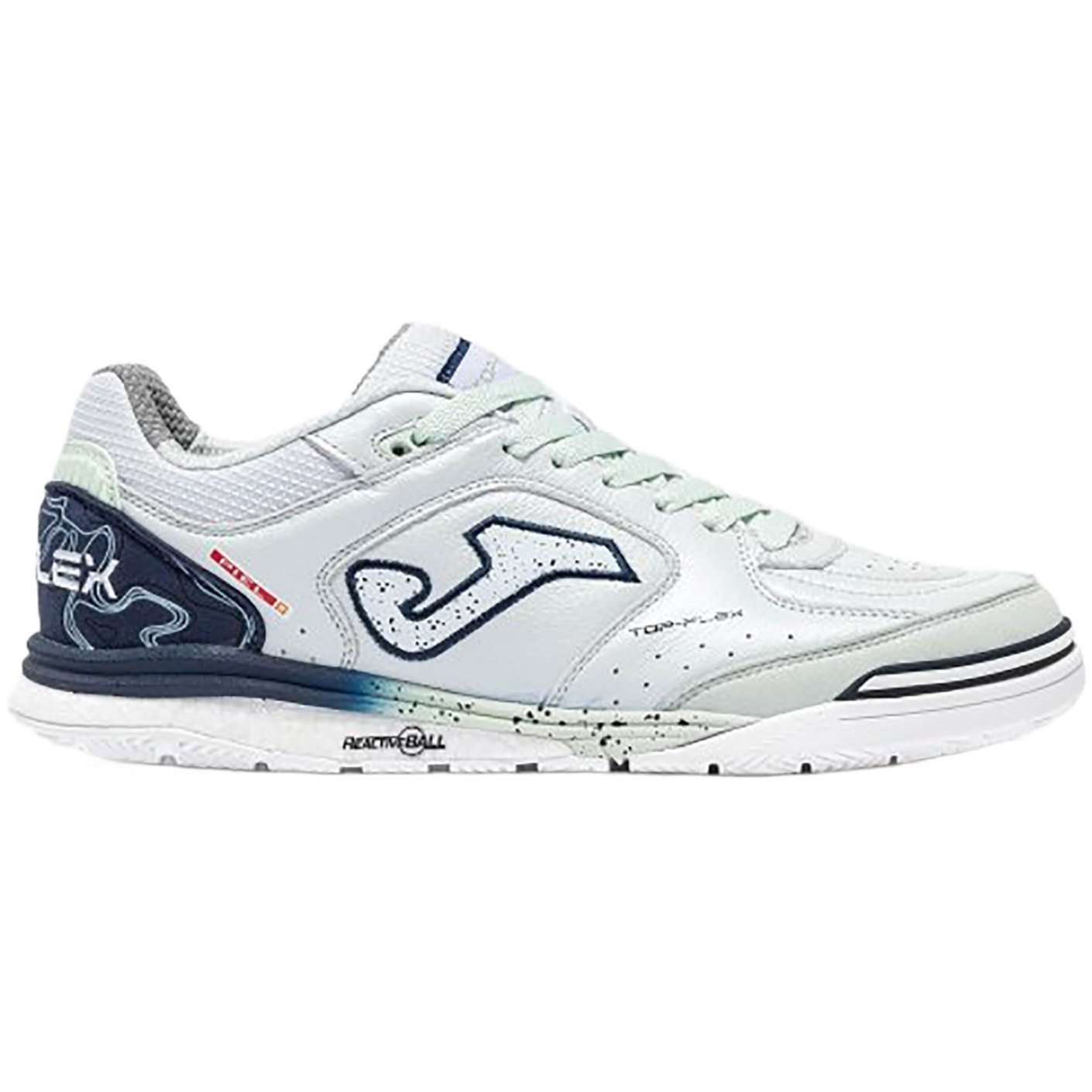 Joma Top Flex Rebound Zaalvoetbalschoenen (IN) Wit Lichtgroen Donkerblauw
