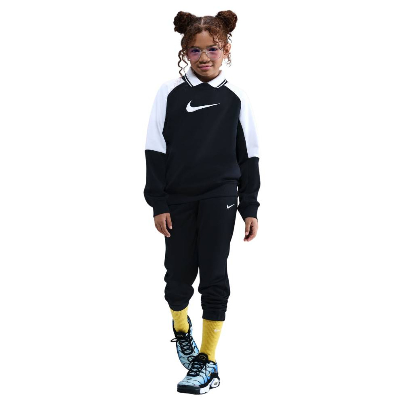 Survêtement Nike Sportswear Crew pour Enfants, noir et blanc