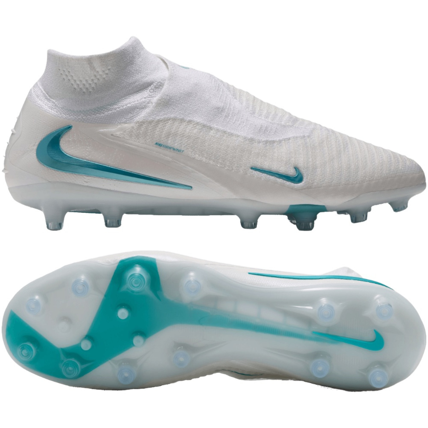 Nike Phantom 6 High Elite Kunstgras Voetbalschoenen (AG) Wit Turquoise