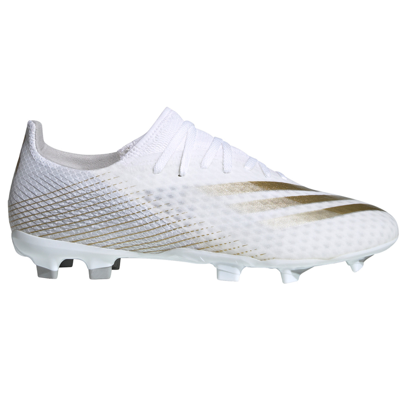 adidas X GHOSTED.3 GRAS VOETBALSCHOENEN (FG) Wit Goud Zilver -  Voetbalshop.be